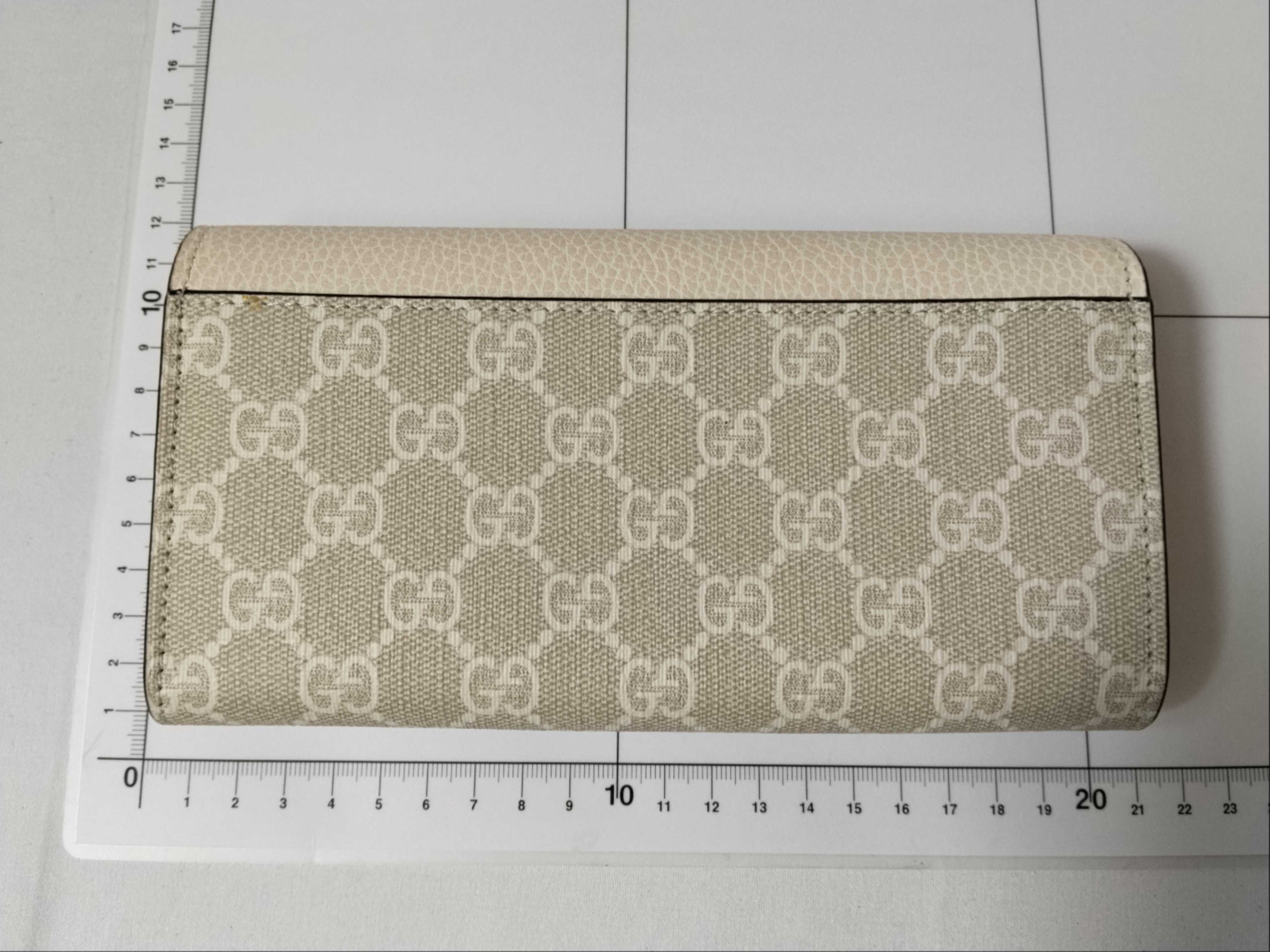 GG Supreme Petite Marmont Long Wallet, PVC, White, 456116 — view 2