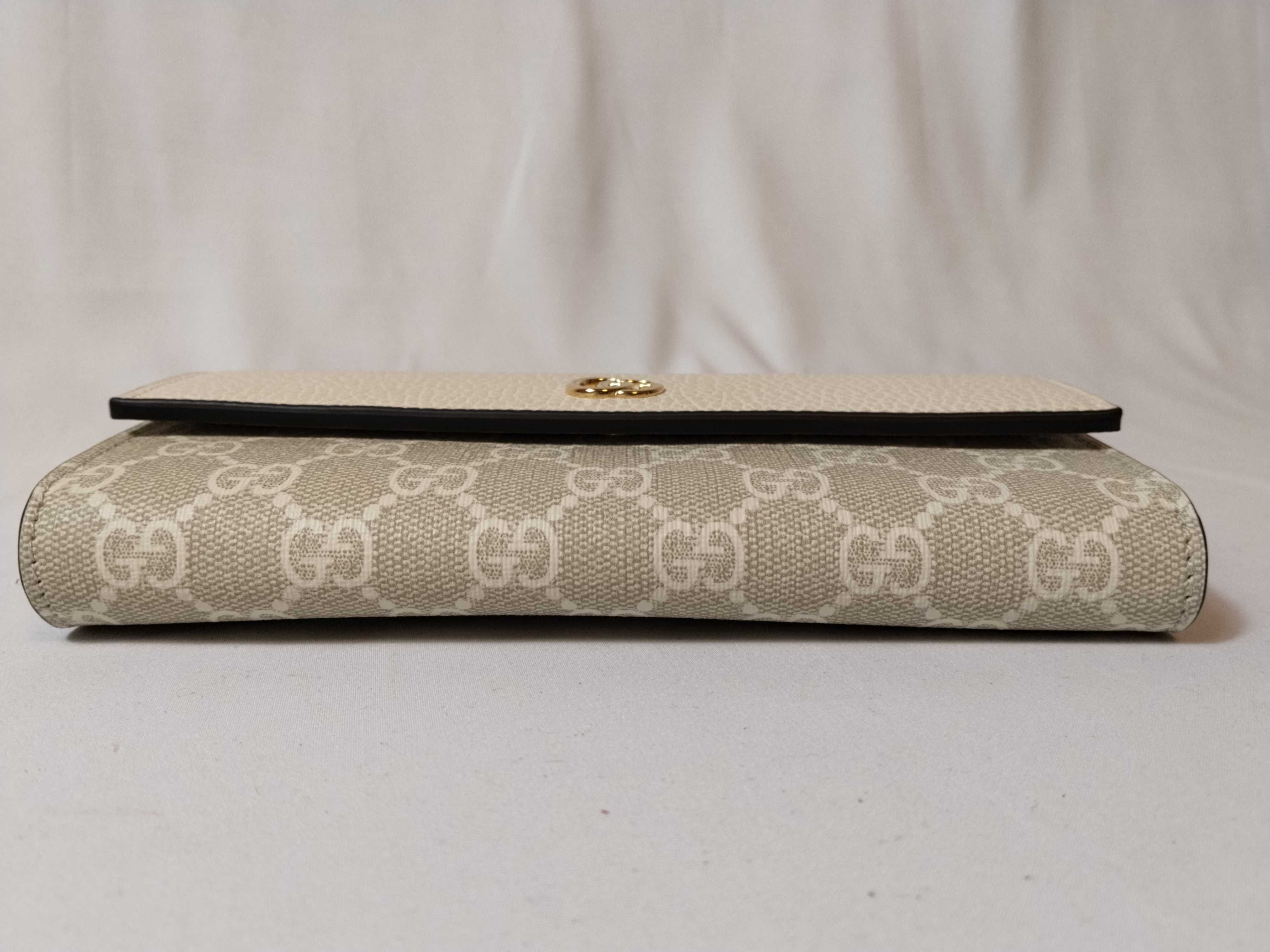 GG Supreme Petite Marmont Long Wallet, PVC, White, 456116 — view 3