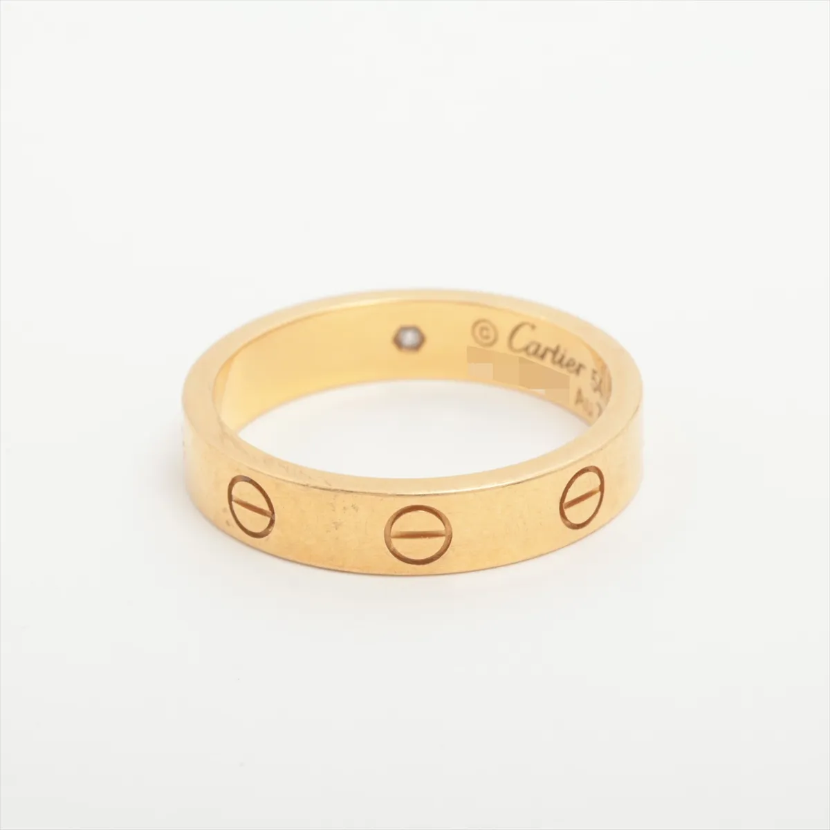 Mini Love 1P Diamond Ring 750 (YG) 5.0g 54 YR1472 (Dents) — view 2