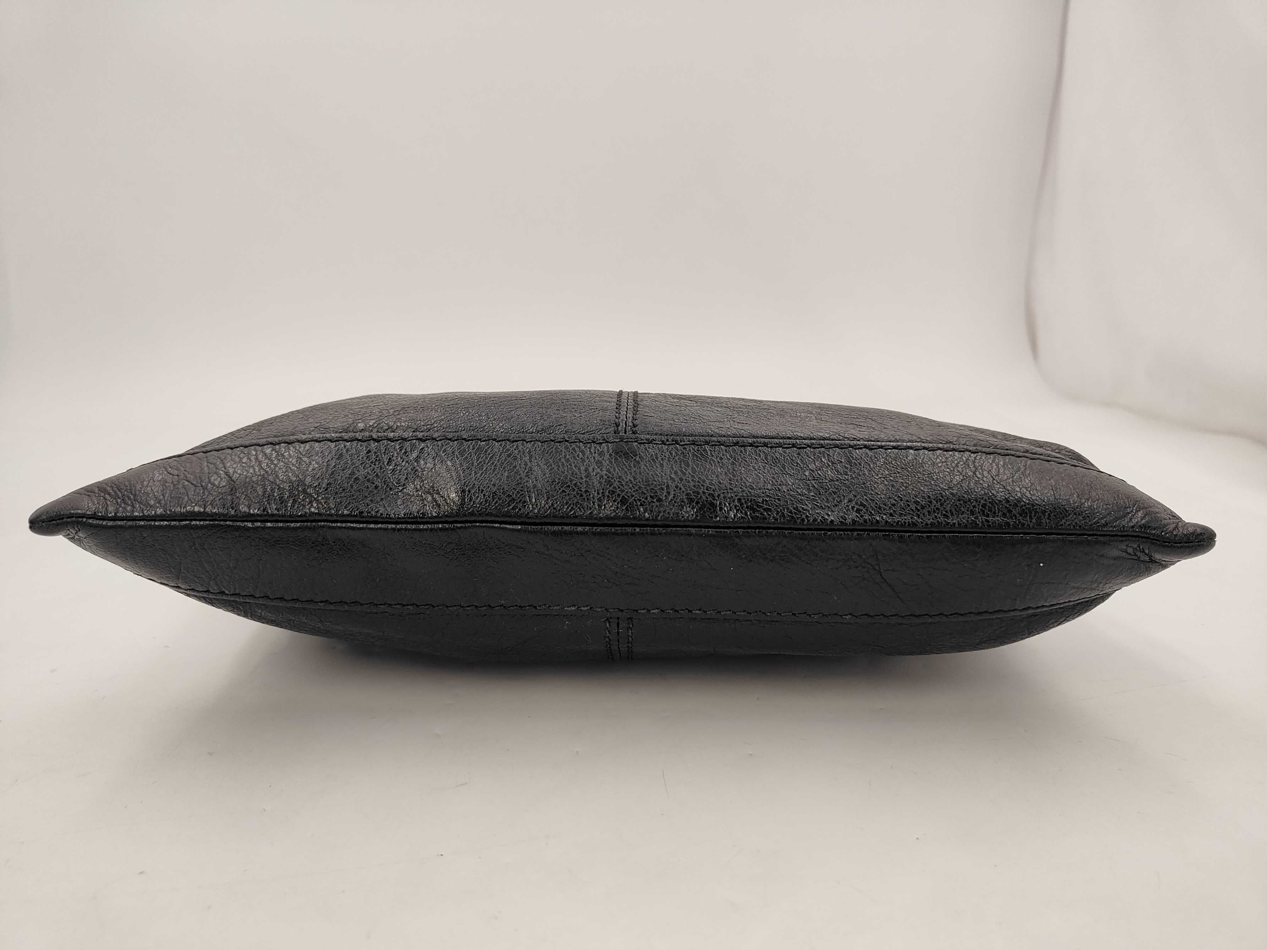 Classic Motorcycle Clip Leather Clutch Bag Black — view 3