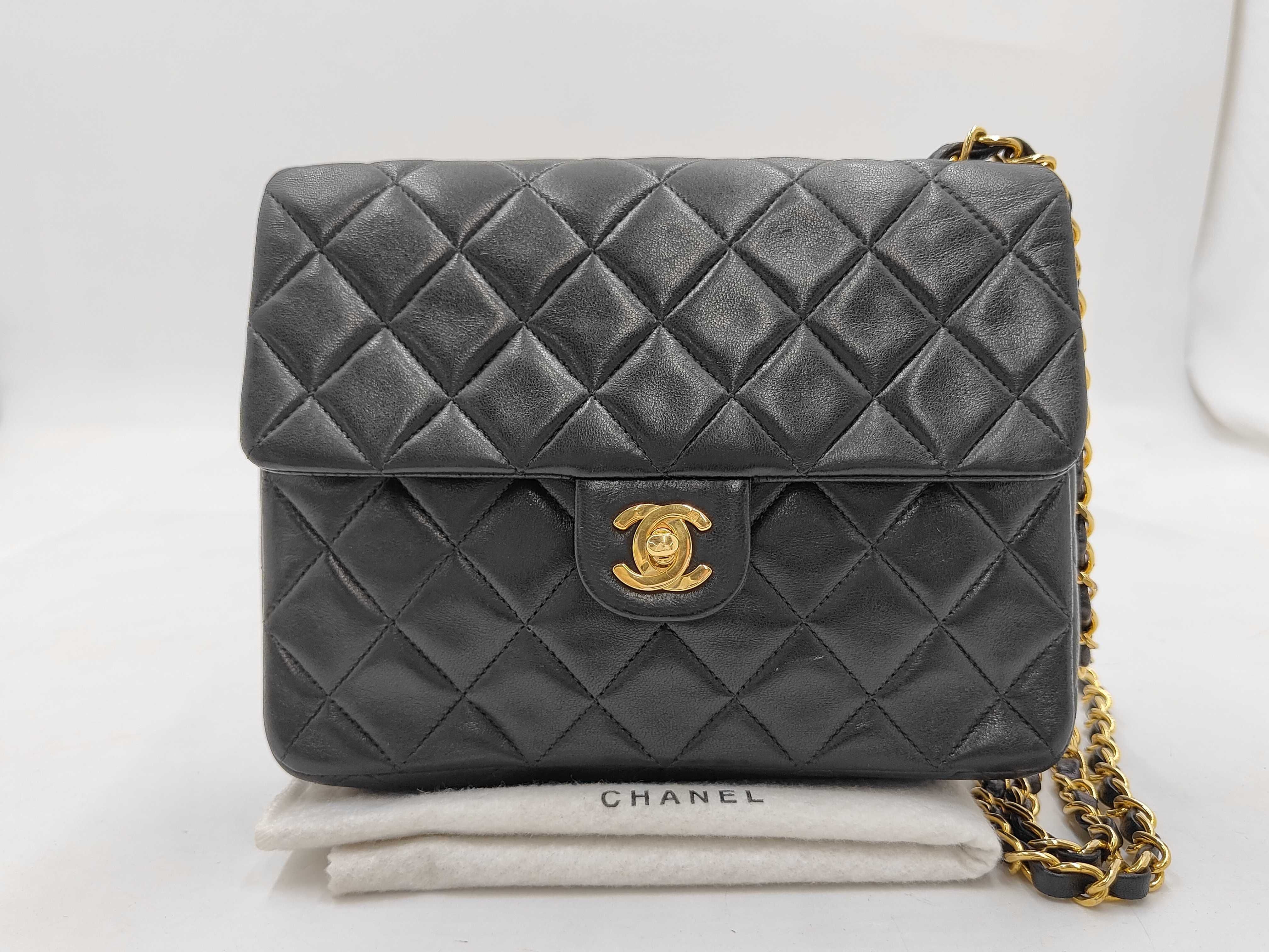 Mini Matelassé 20 Lambskin Single Flap Single Chain Bag Black Shoulder Bag