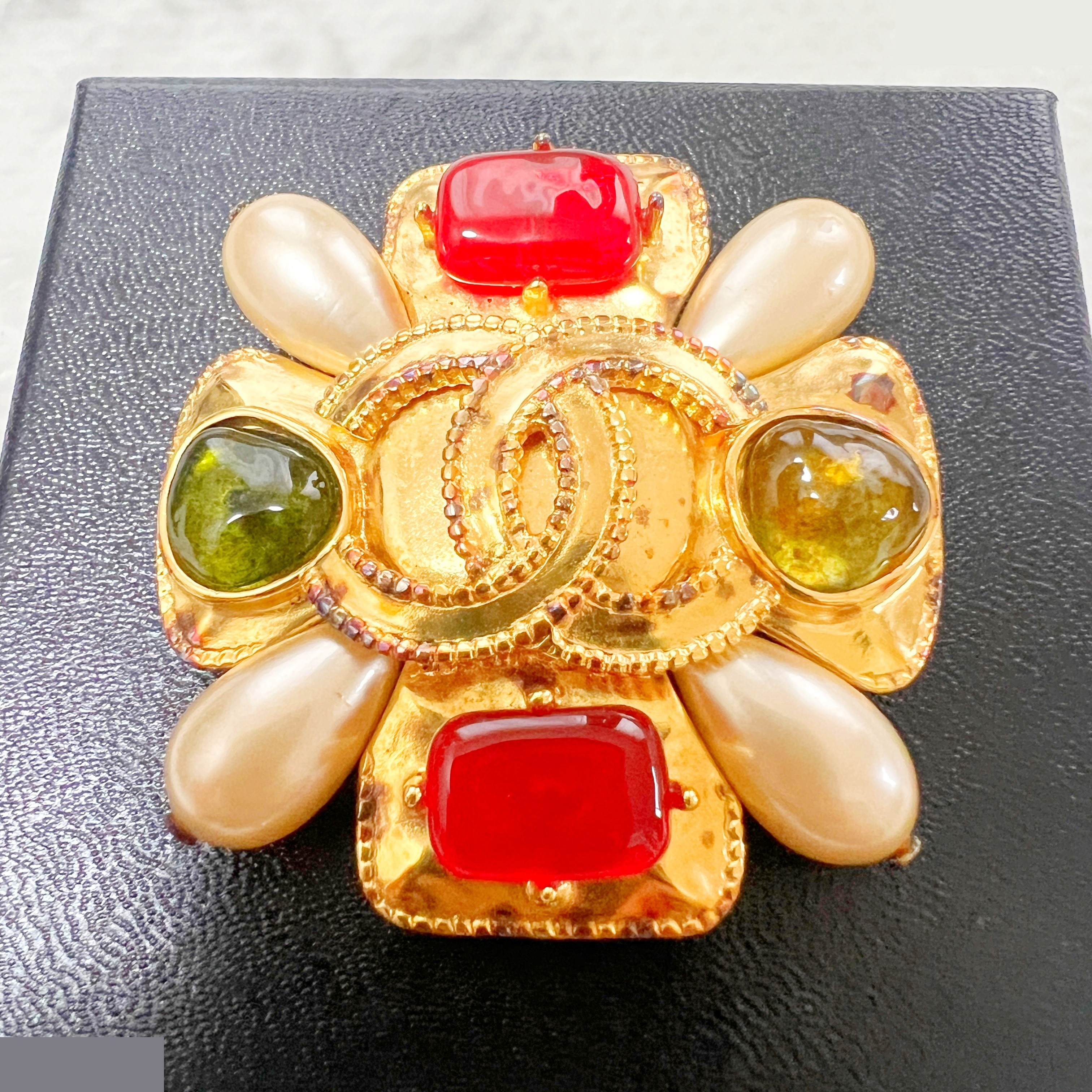97A Colored Stone Coco Mark Brooch — view 2