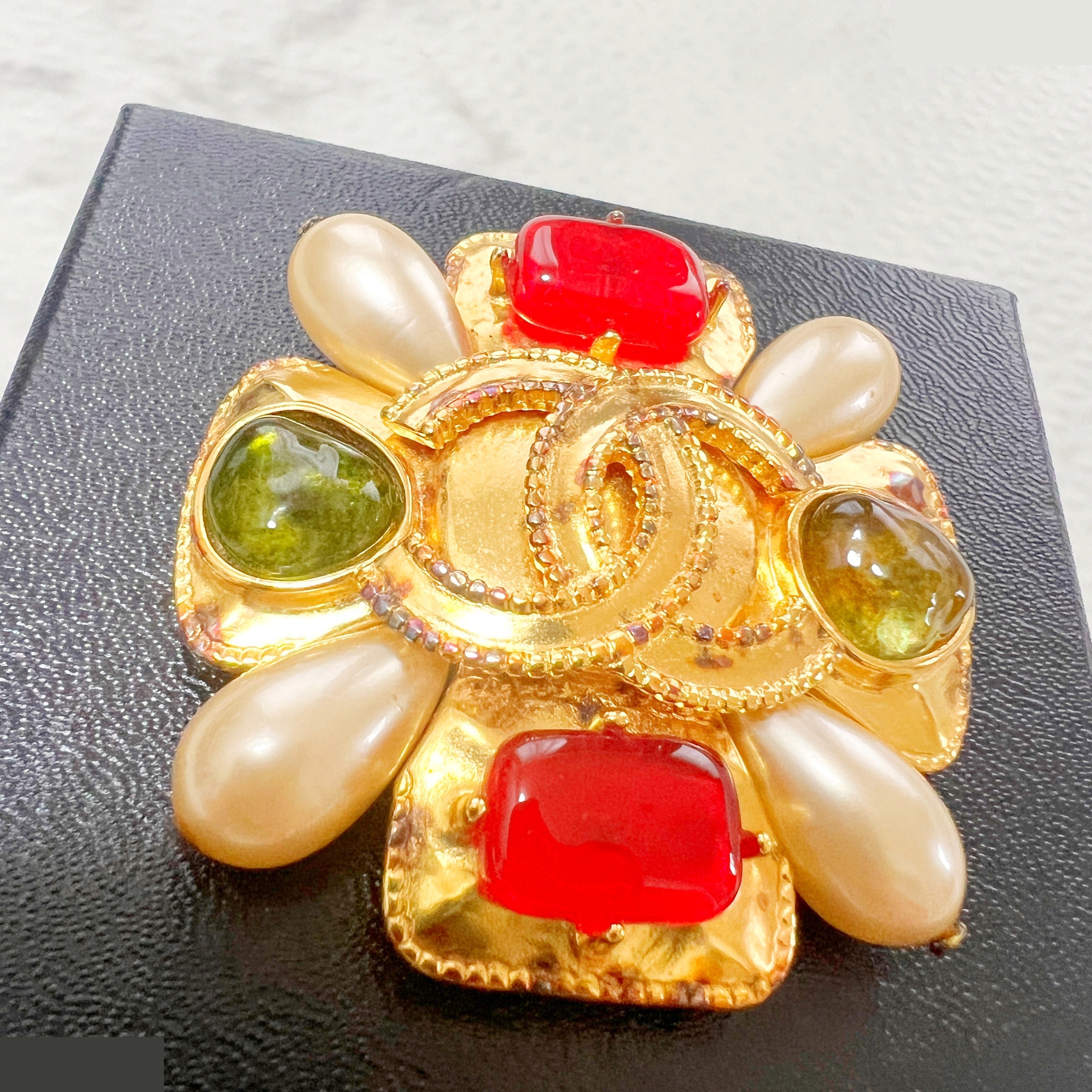 97A Colored Stone Coco Mark Brooch — view 3