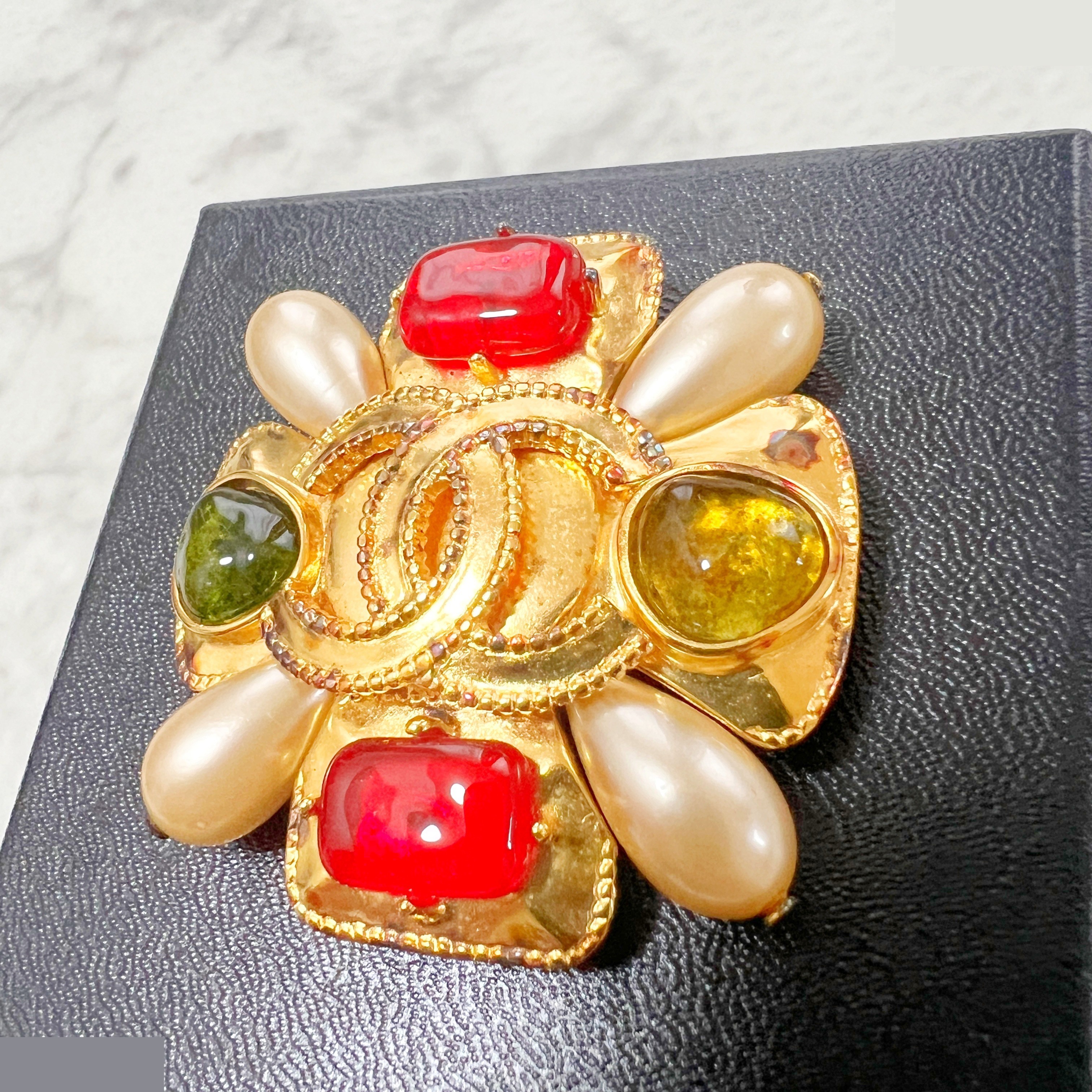 97A Colored Stone Coco Mark Brooch — view 4