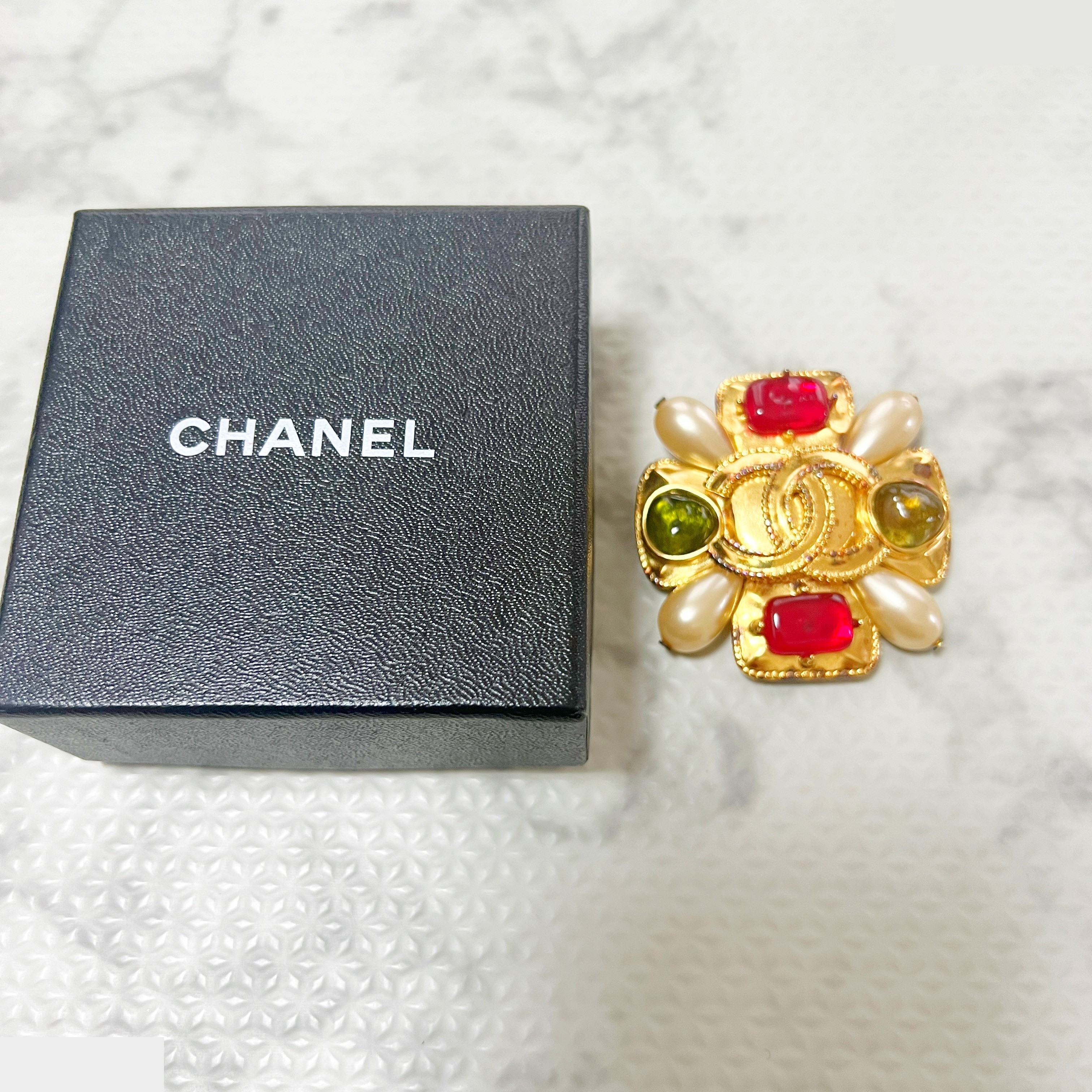 97A Colored Stone Coco Mark Brooch — view 7