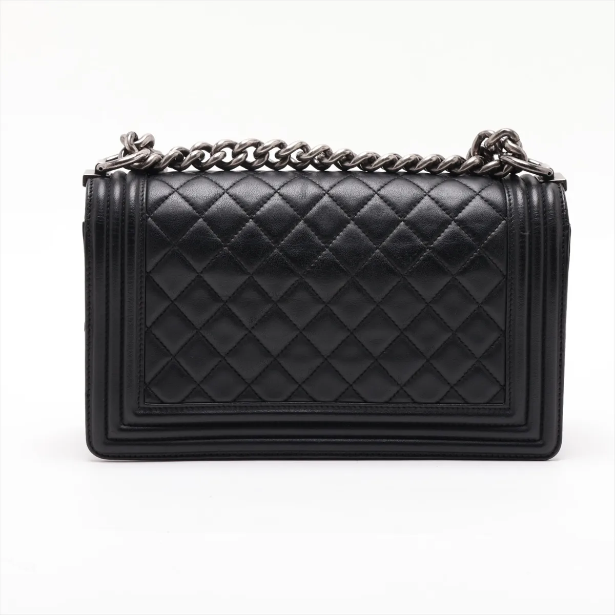 Boy Chanel 25 Lambskin Chain Shoulder Bag, Black with Gunmetal Hardware, 18379612, Serial Number 18, A67086 — view 2