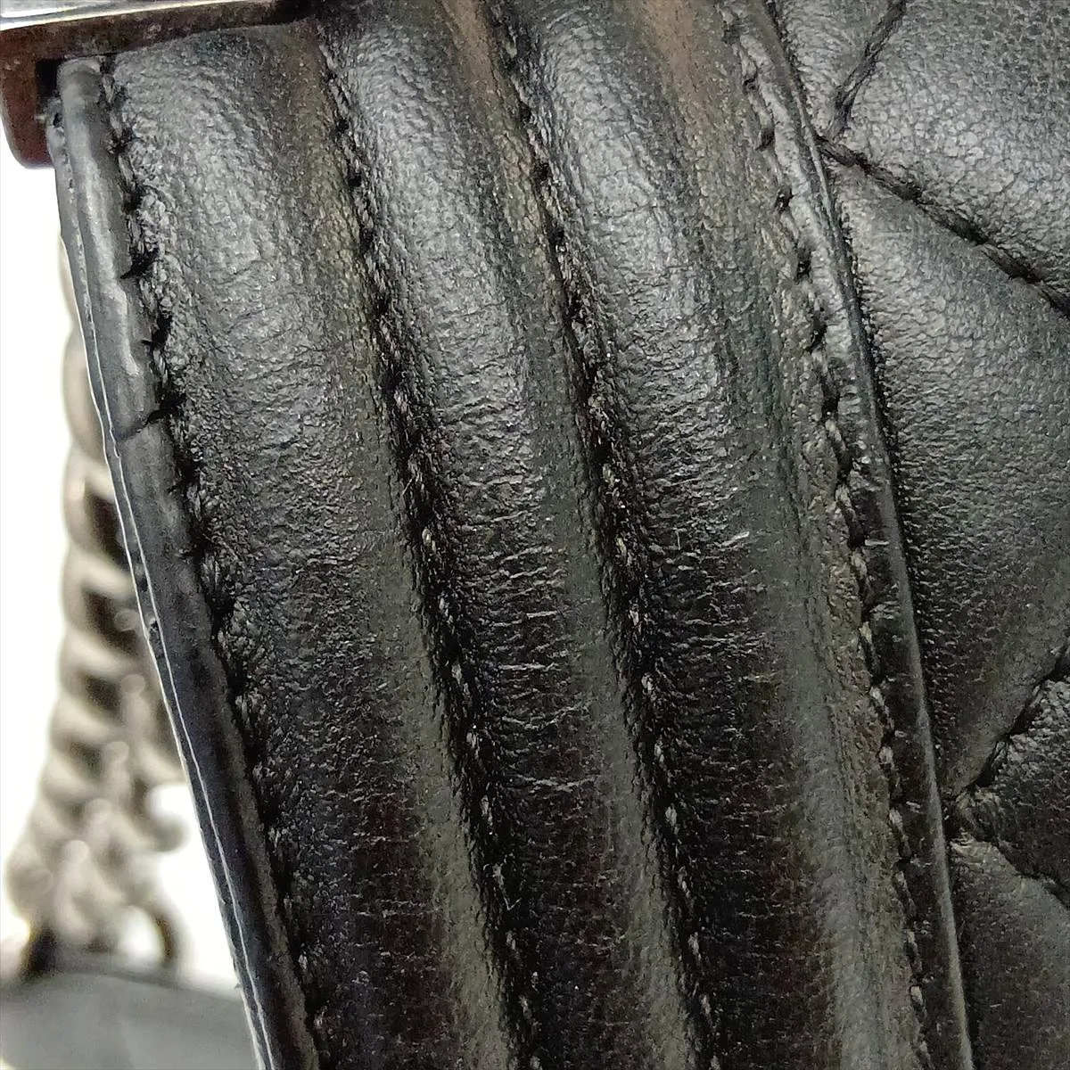 Boy Chanel 25 Lambskin Chain Shoulder Bag, Black with Gunmetal Hardware, 18379612, Serial Number 18, A67086 — view 10