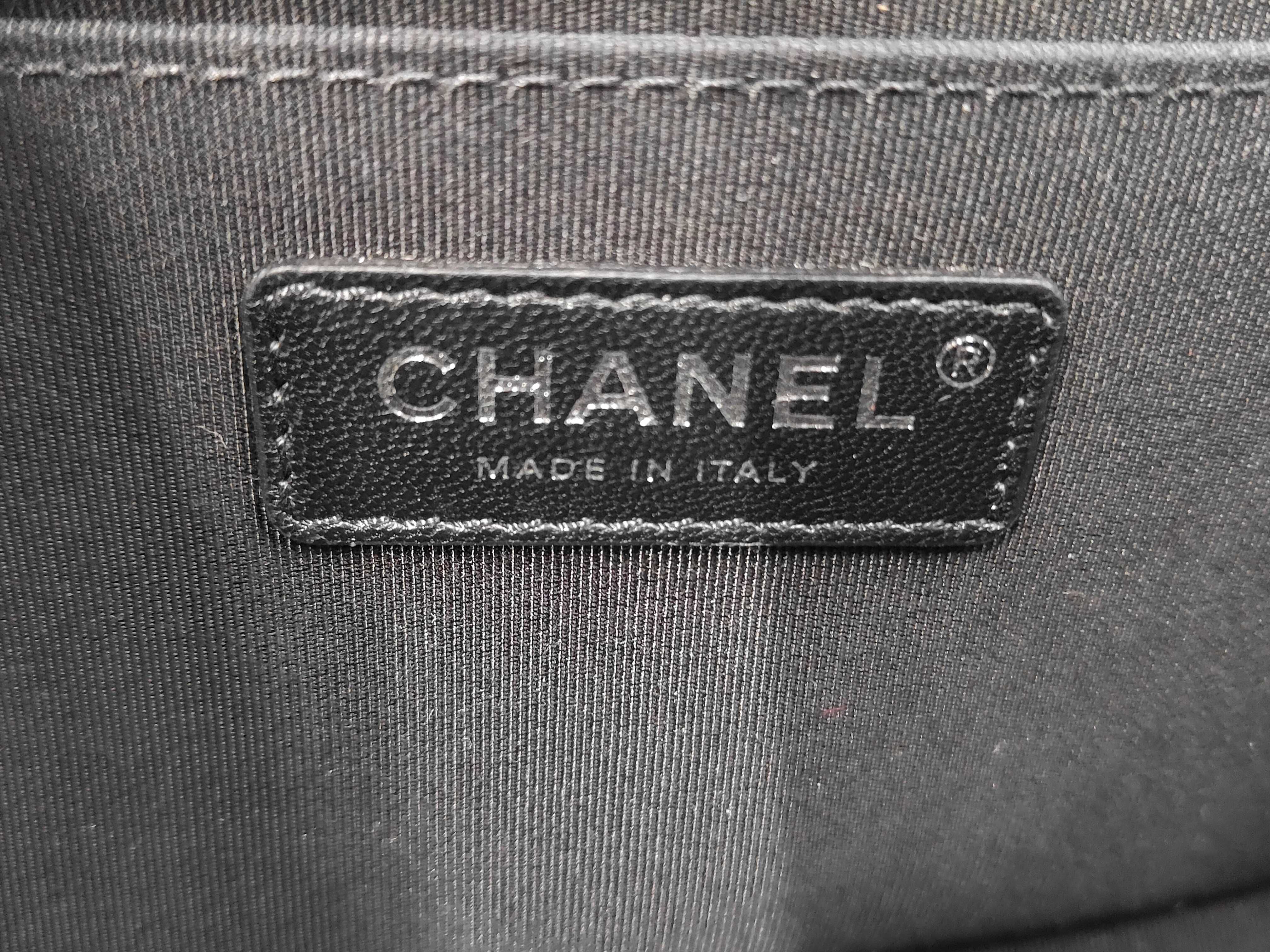 Boy Chanel Chain Shoulder Bag, Black Caviar Leather, Antique Silver Hardware. — view 10