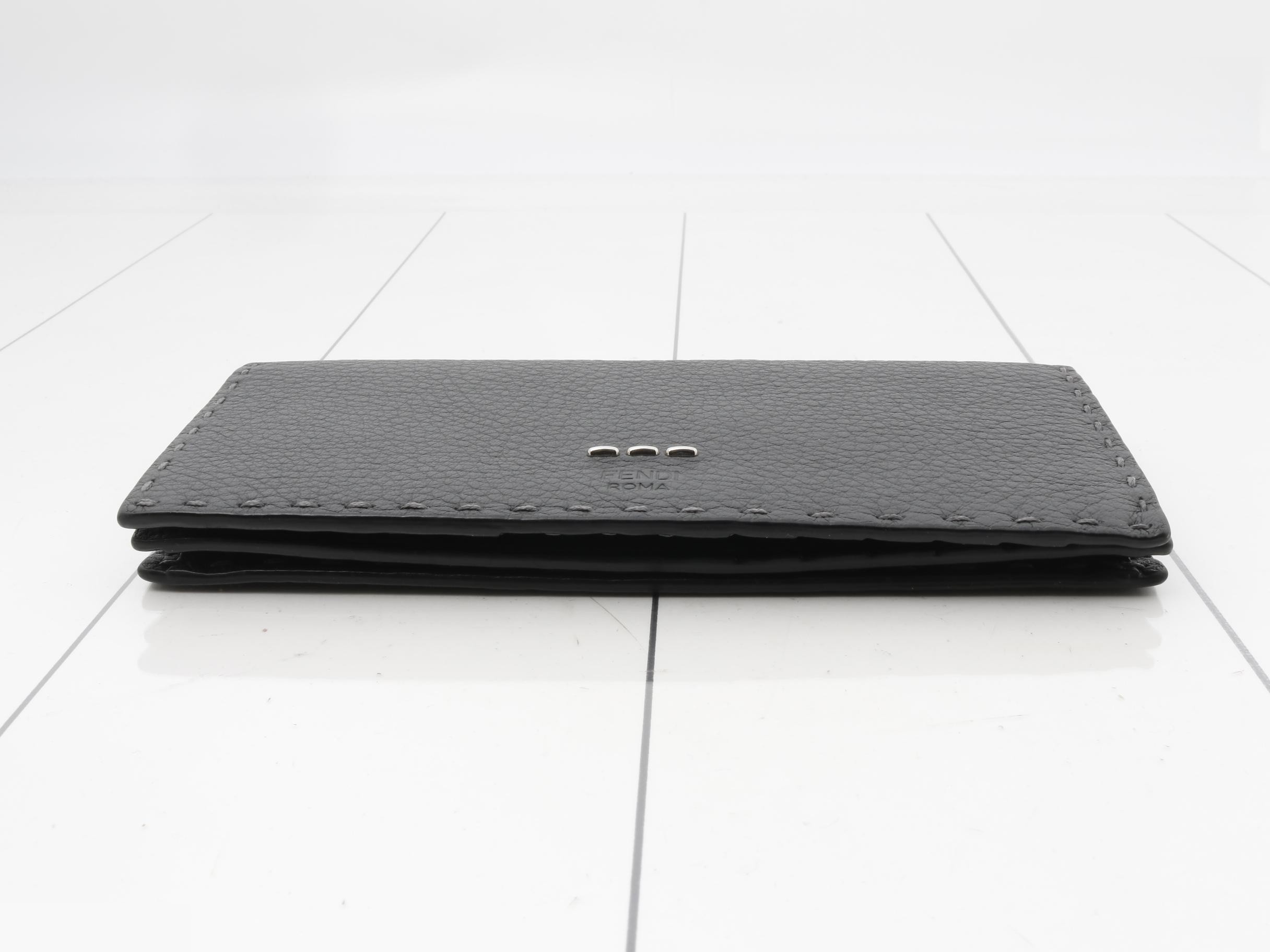 Selleria Bi-fold Long Wallet, Gray Leather — view 3