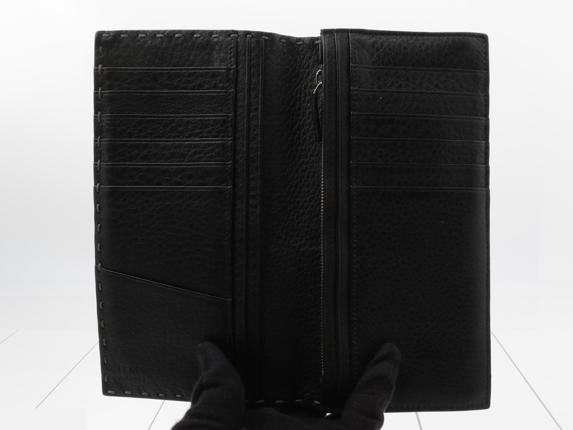 Selleria Bi-fold Long Wallet, Gray Leather — view 4