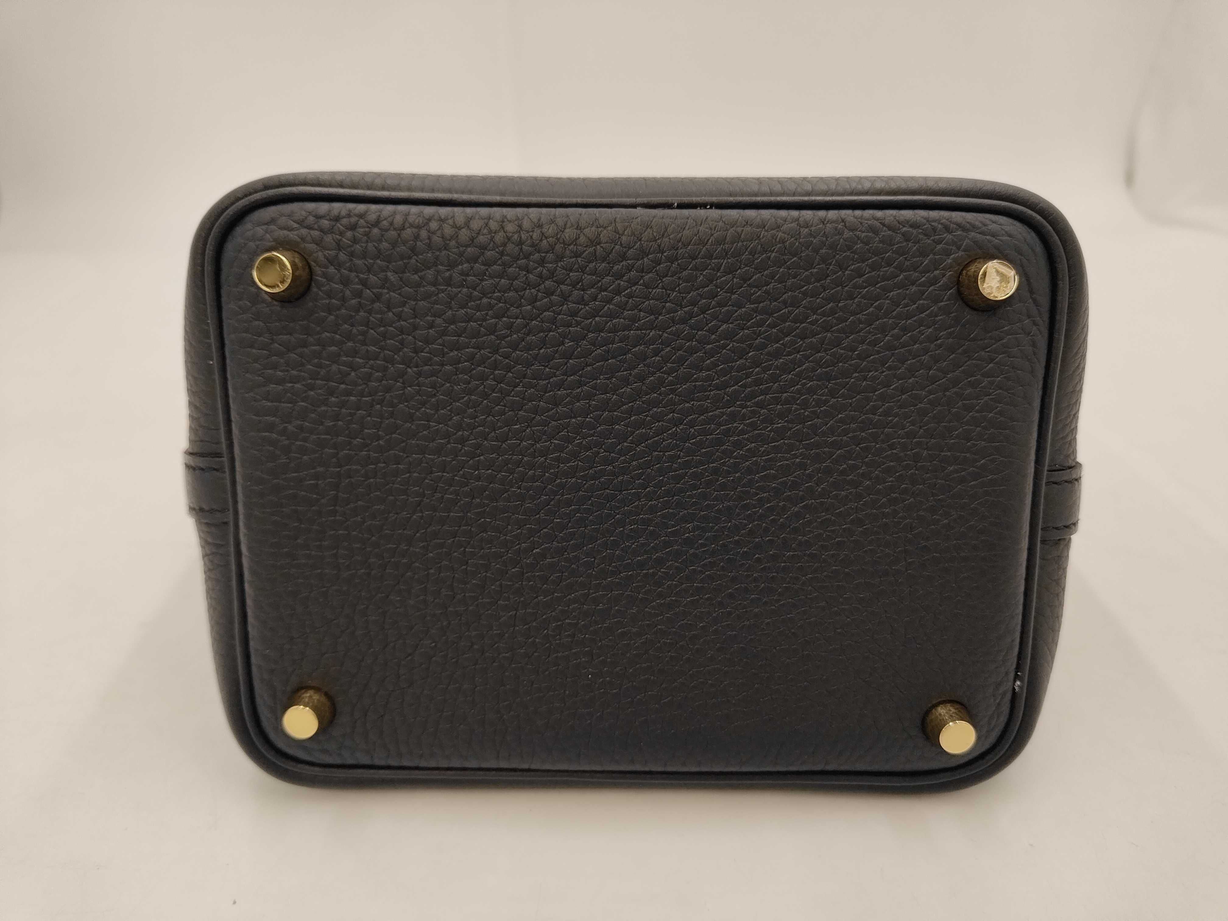 Picotin Lock 18 Black Taurillon Clemence Leather Gold Hardware W Stamp Handbag — view 3