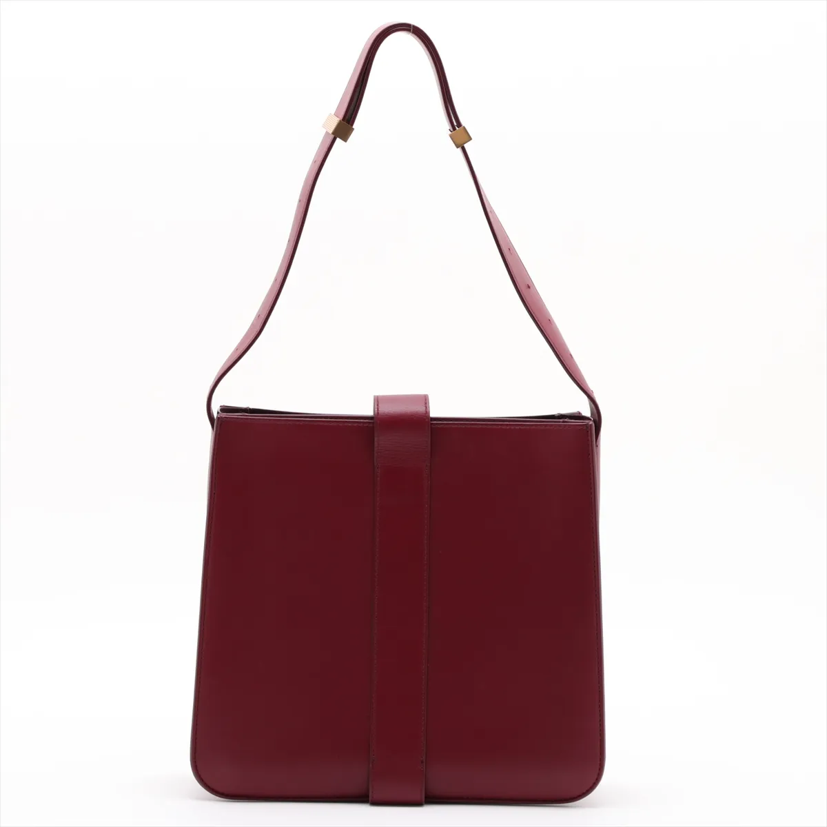 Marie Leather Shoulder Bag, Bordeaux — view 2