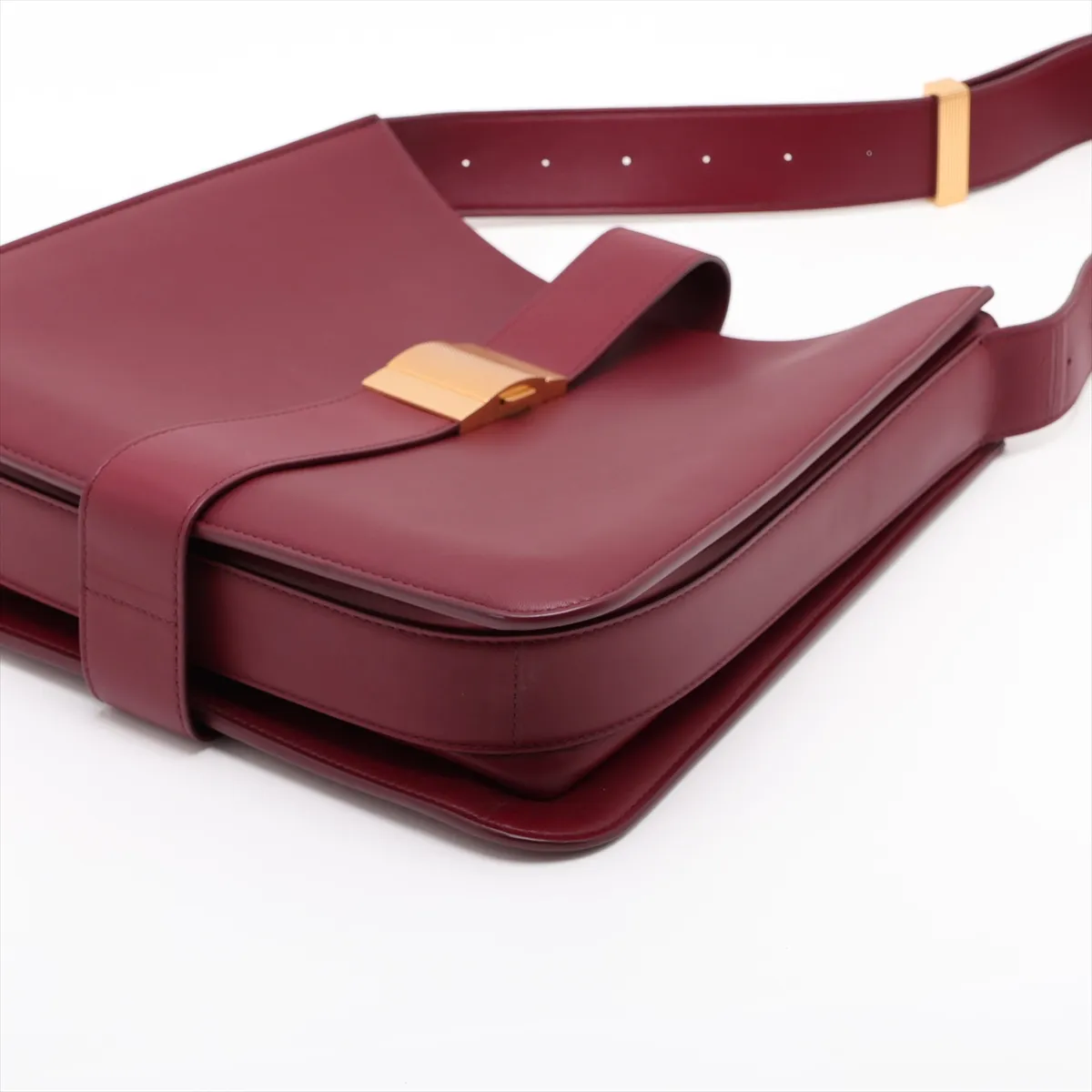 Marie Leather Shoulder Bag, Bordeaux — view 3