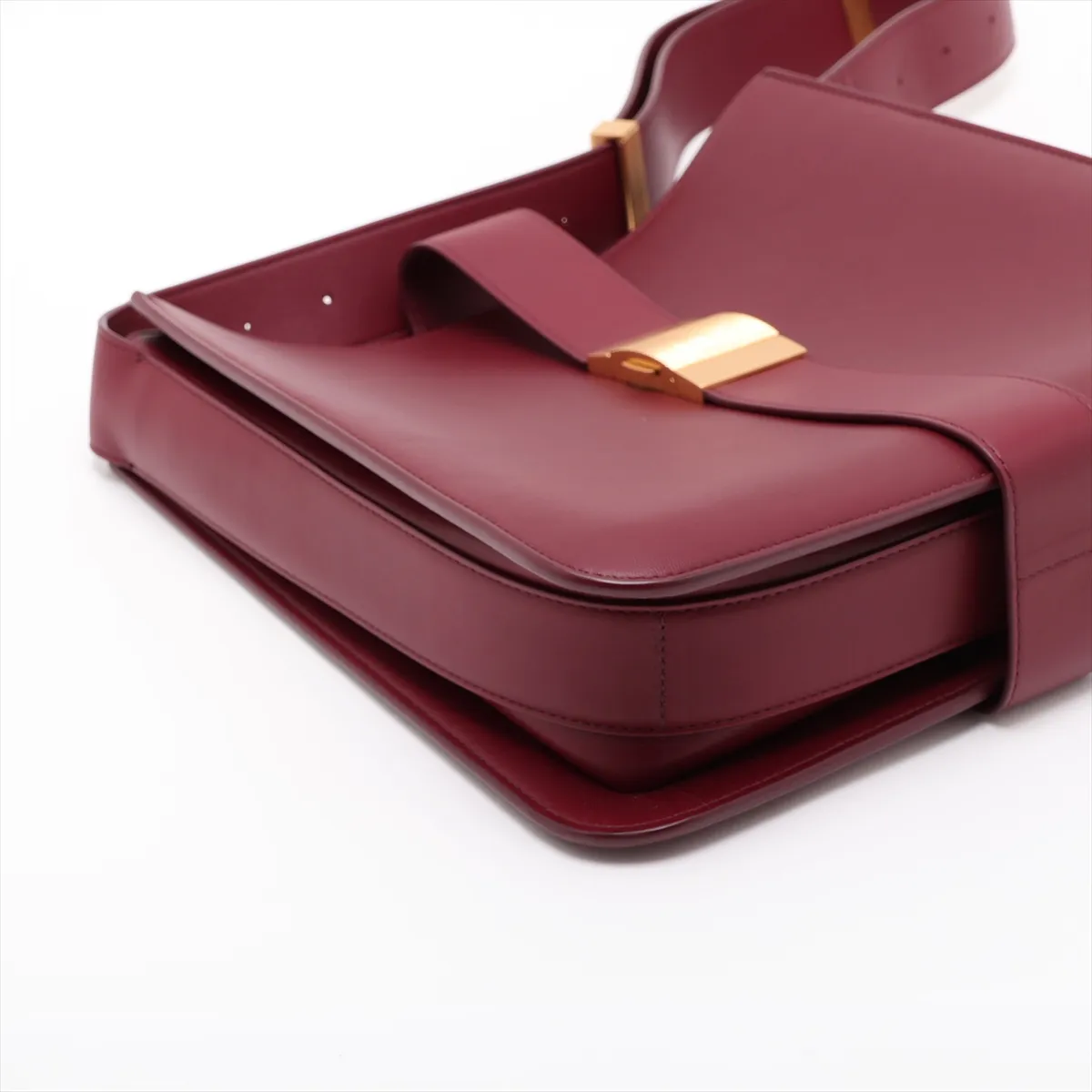 Marie Leather Shoulder Bag, Bordeaux — view 4