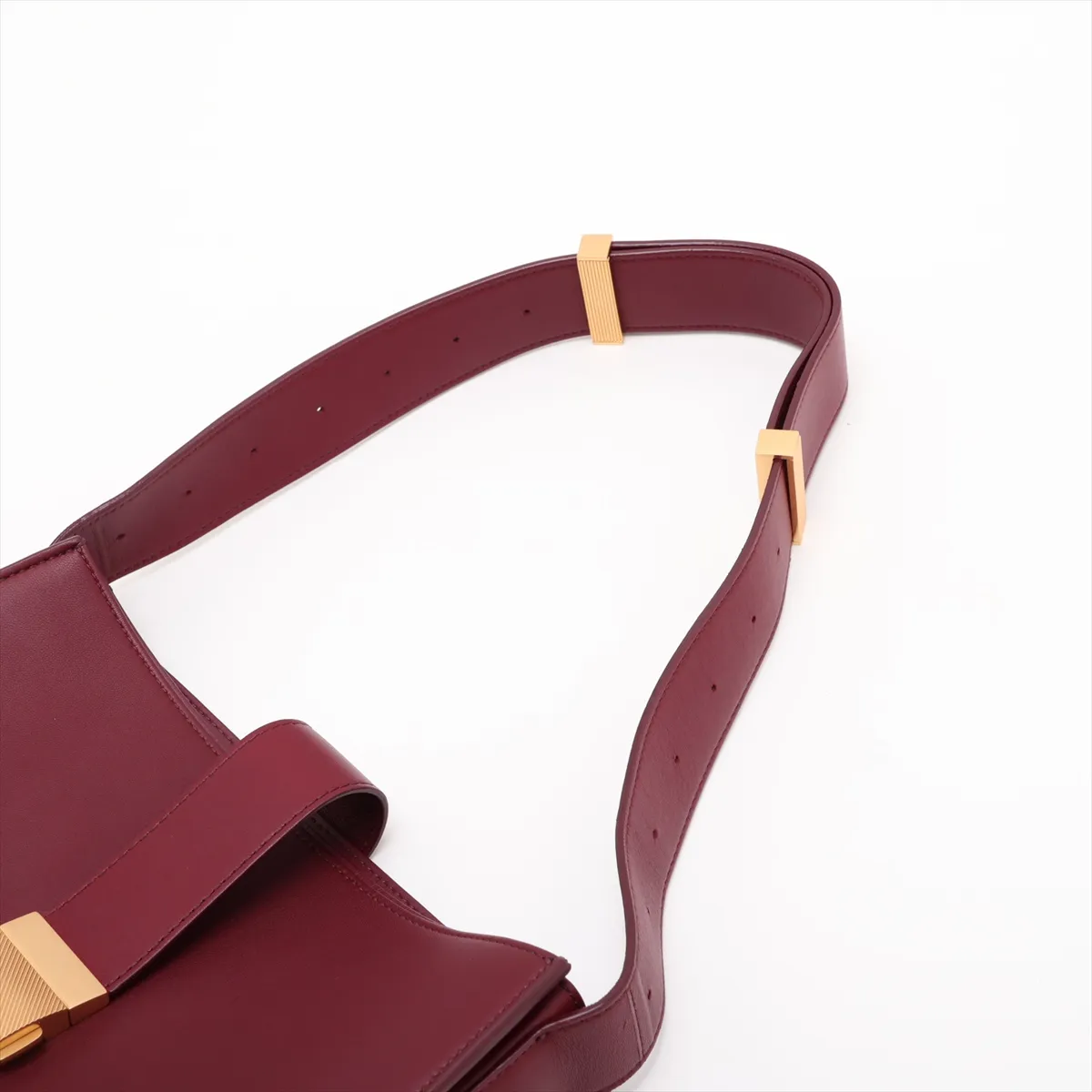 Marie Leather Shoulder Bag, Bordeaux — view 5