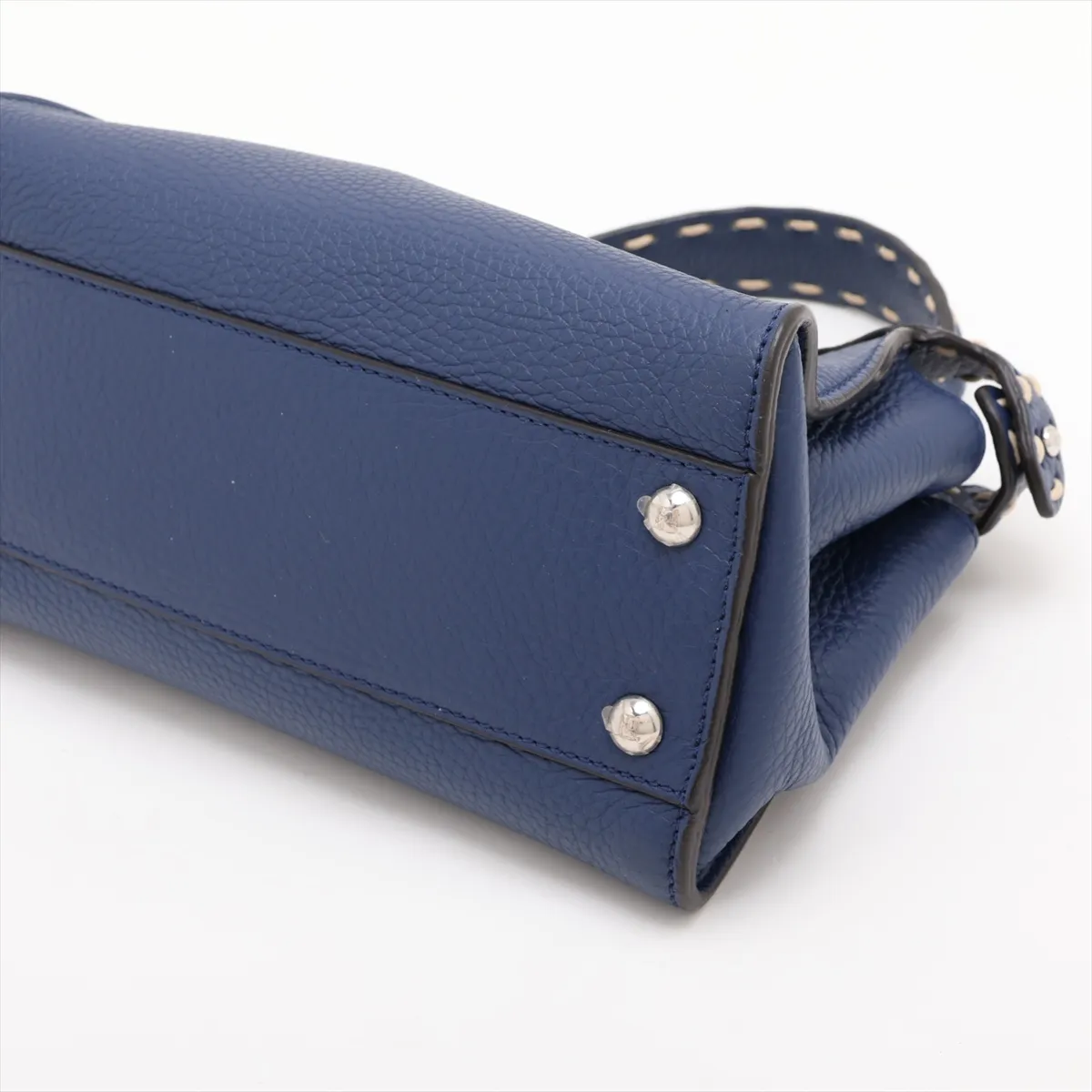 Selleria Mini Peekaboo Leather 2-Way Handbag, Blue 8BN244 — view 3