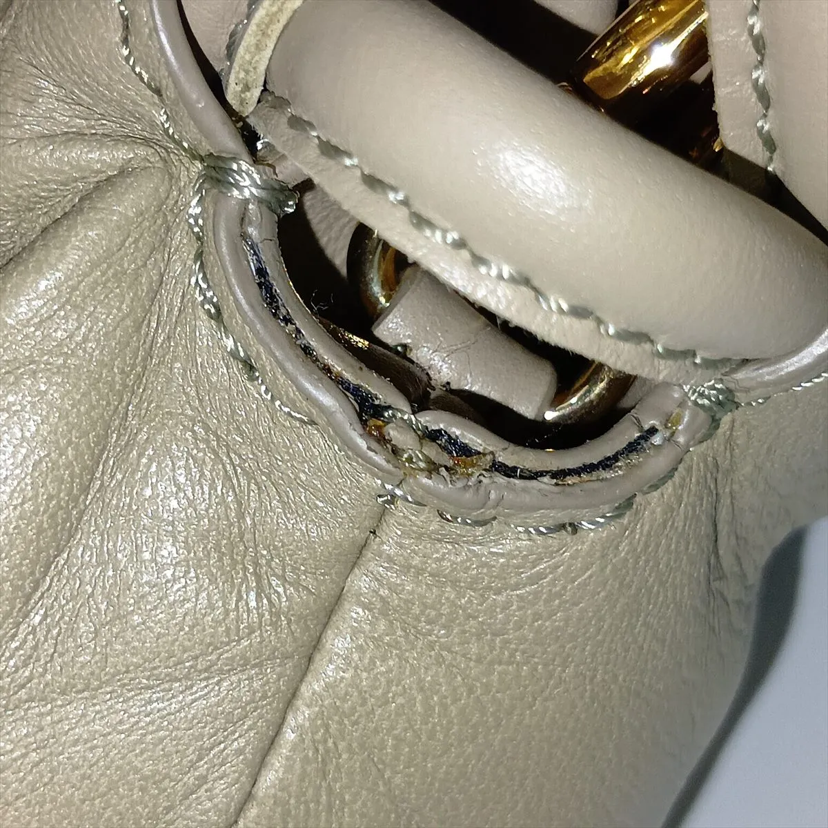 Flamenco Puffer Leather Shoulder Bag, Khaki — view 12