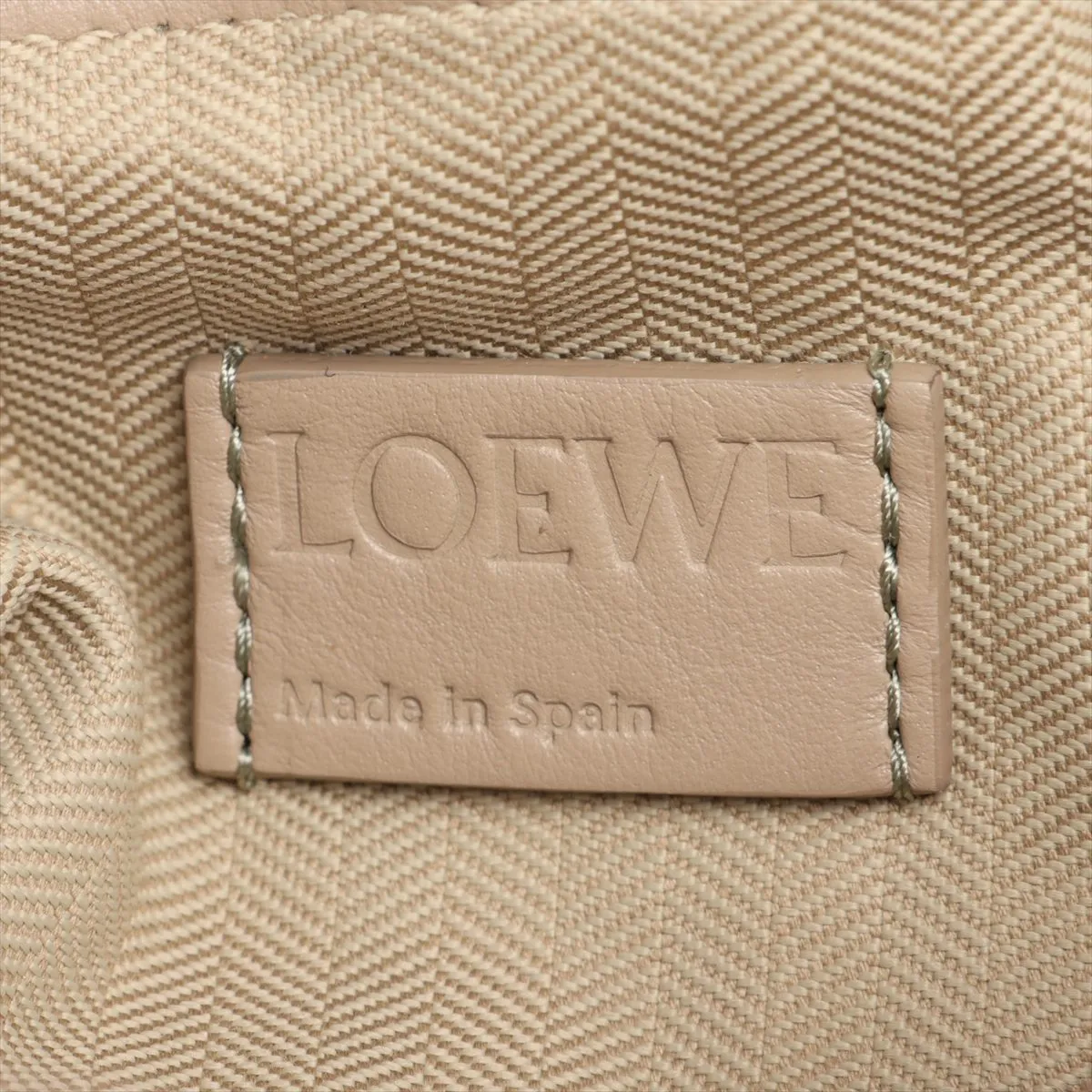 Flamenco Puffer Leather Shoulder Bag, Khaki — view 7