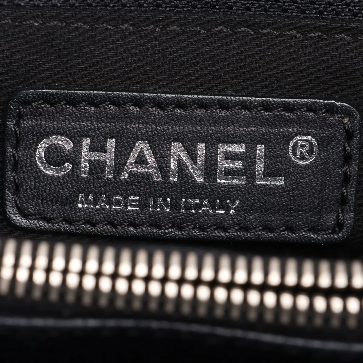 GST Caviar Skin Chain Tote Bag, Black with Silver Hardware, Item No. 11603999, Series No. 11 — view 11