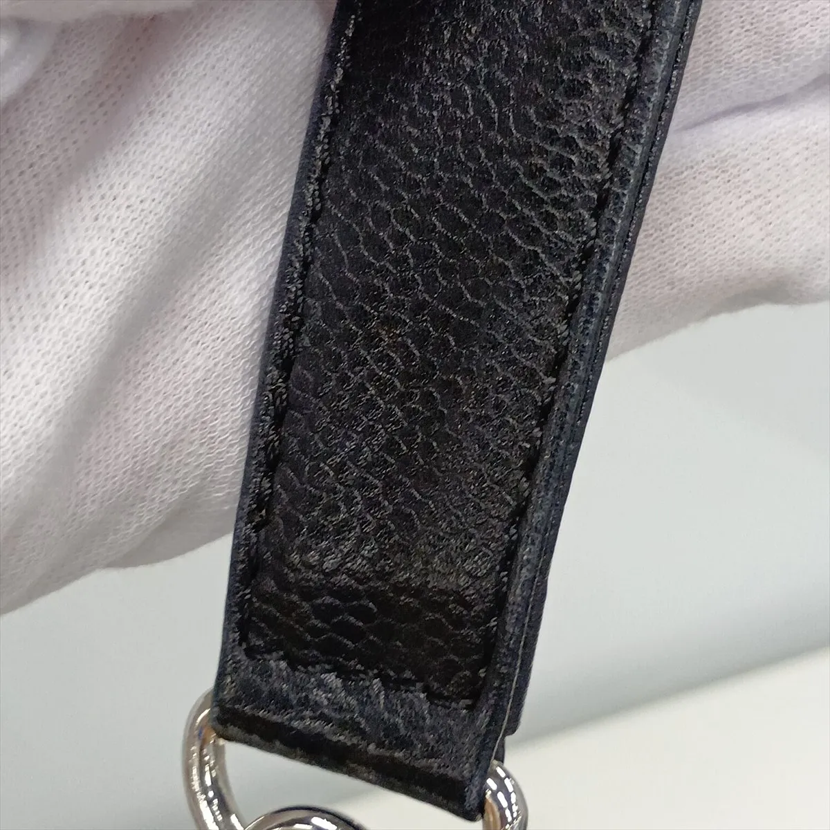 GST Caviar Skin Chain Tote Bag, Black with Silver Hardware, Item No. 11603999, Series No. 11 — view 15