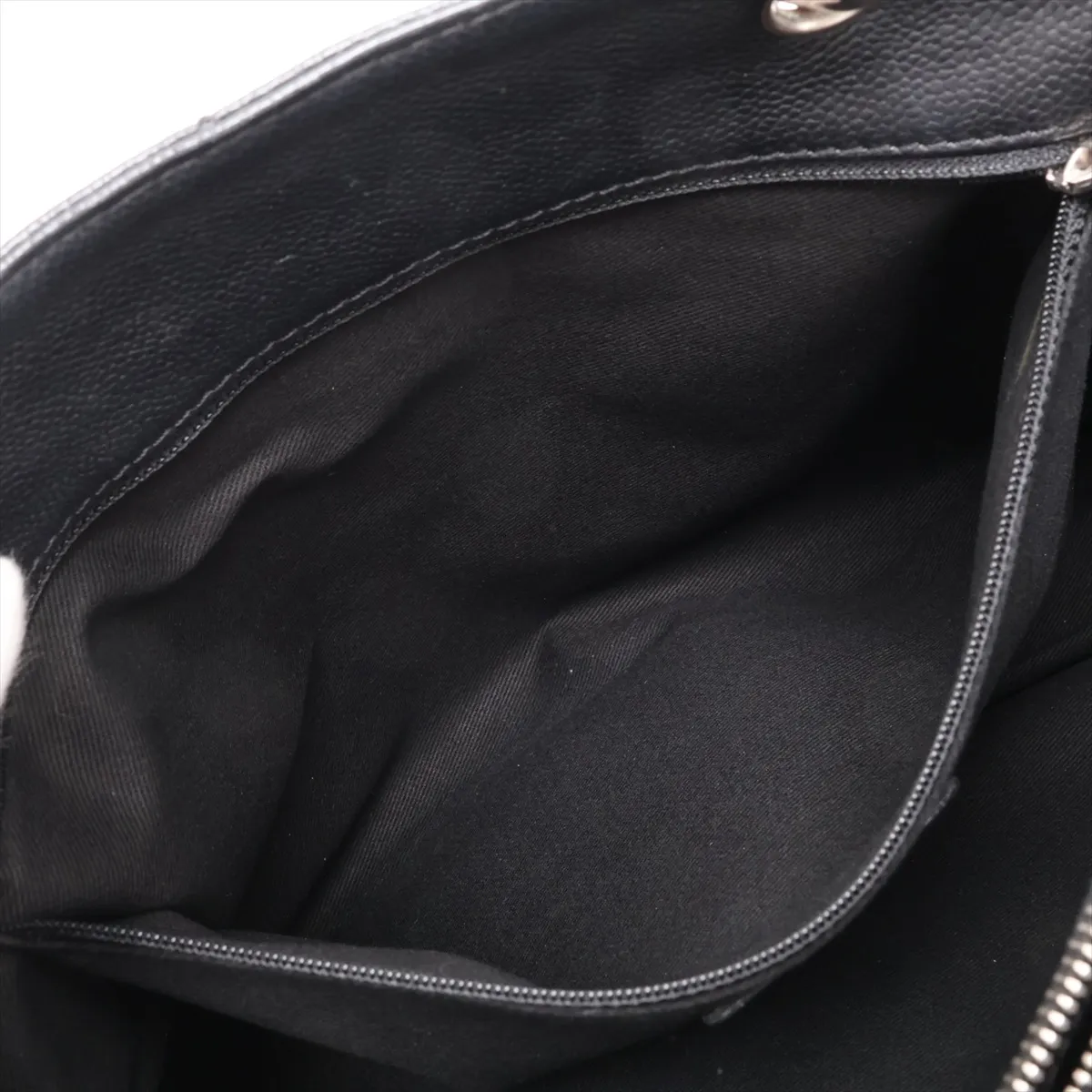 GST Caviar Skin Chain Tote Bag, Black with Silver Hardware, Item No. 11603999, Series No. 11 — view 10