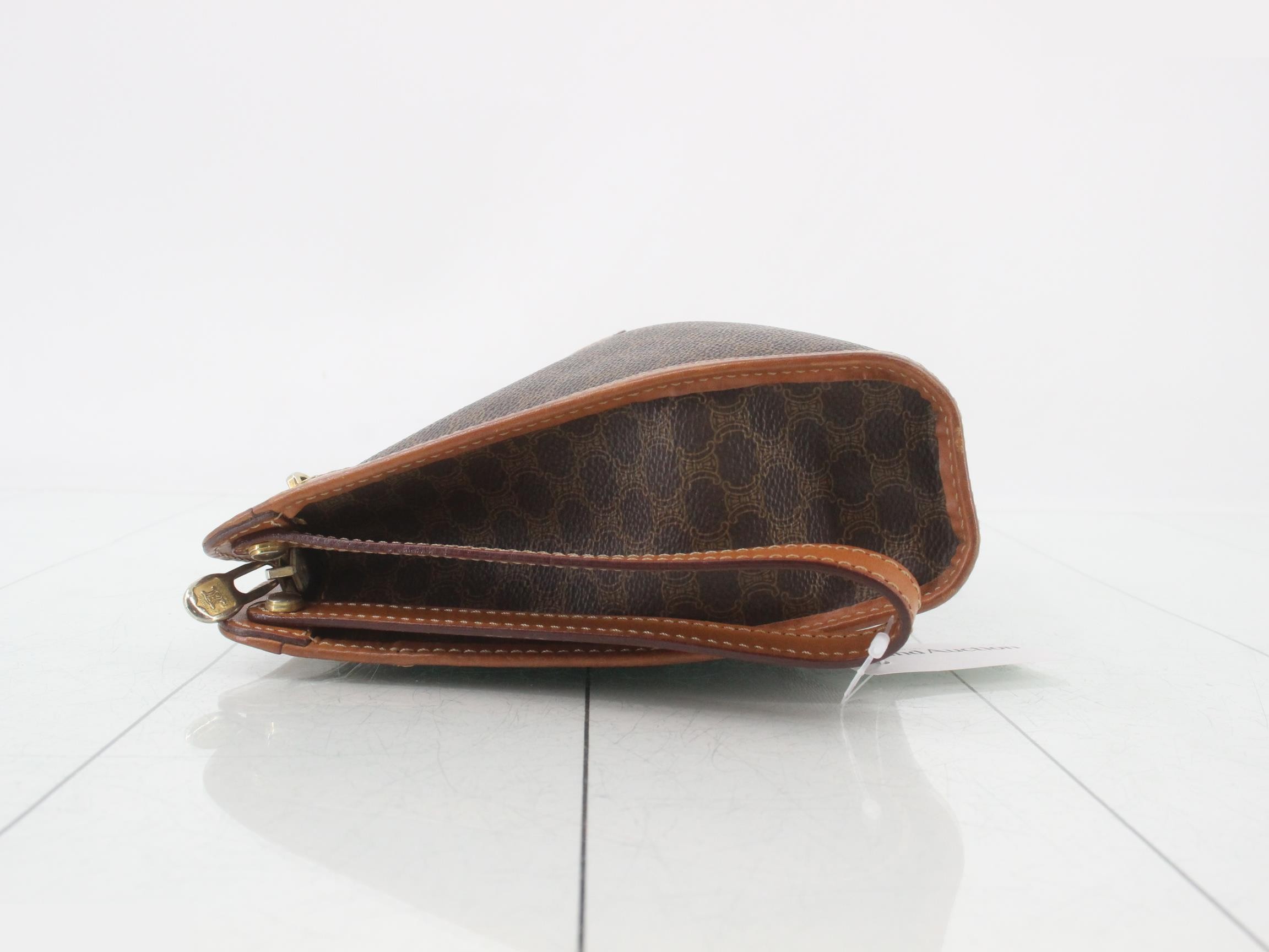 Macadam Clutch Bag, PVC/Leather, Brown — view 4