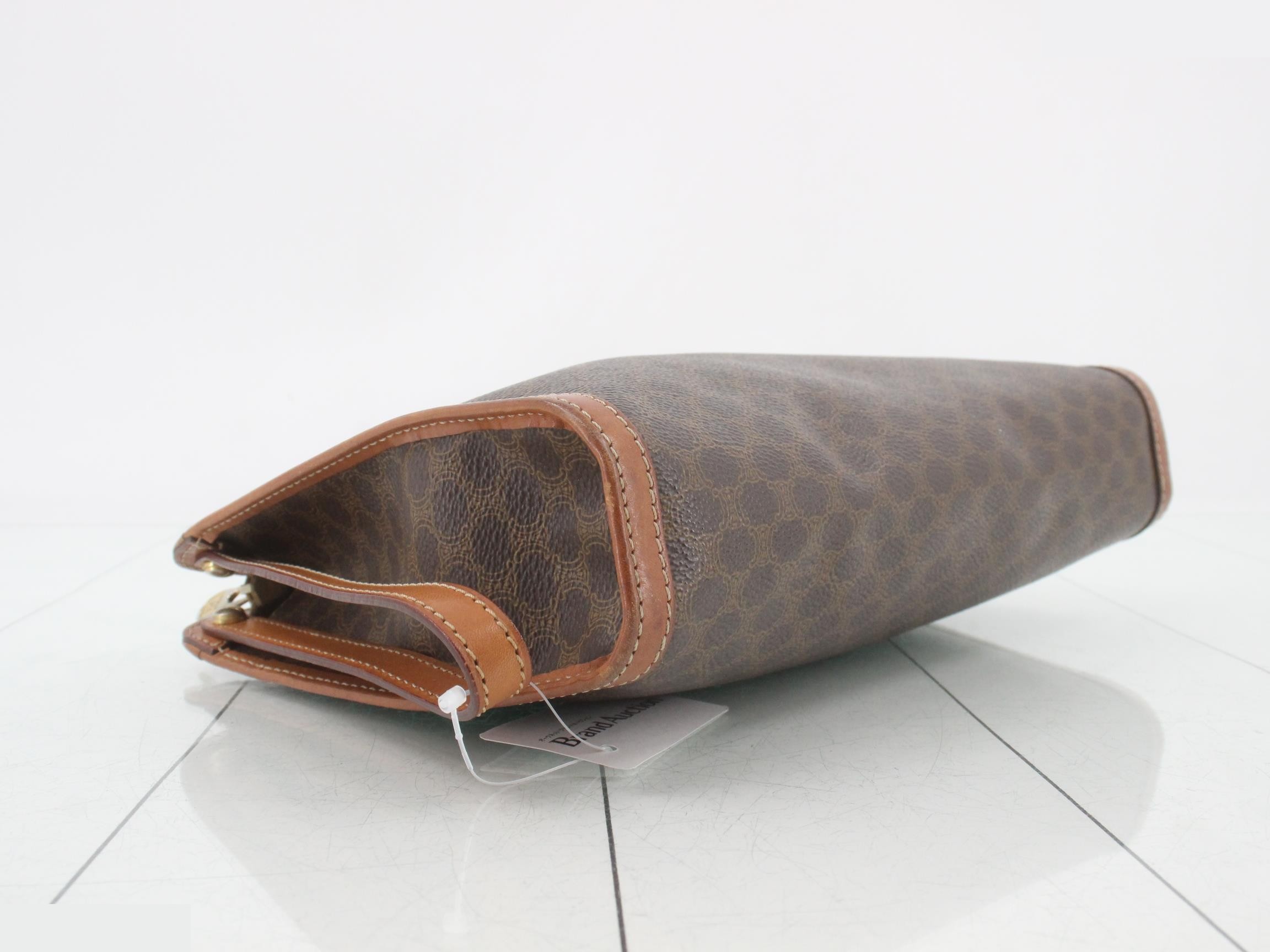 Macadam Clutch Bag, PVC/Leather, Brown — view 5