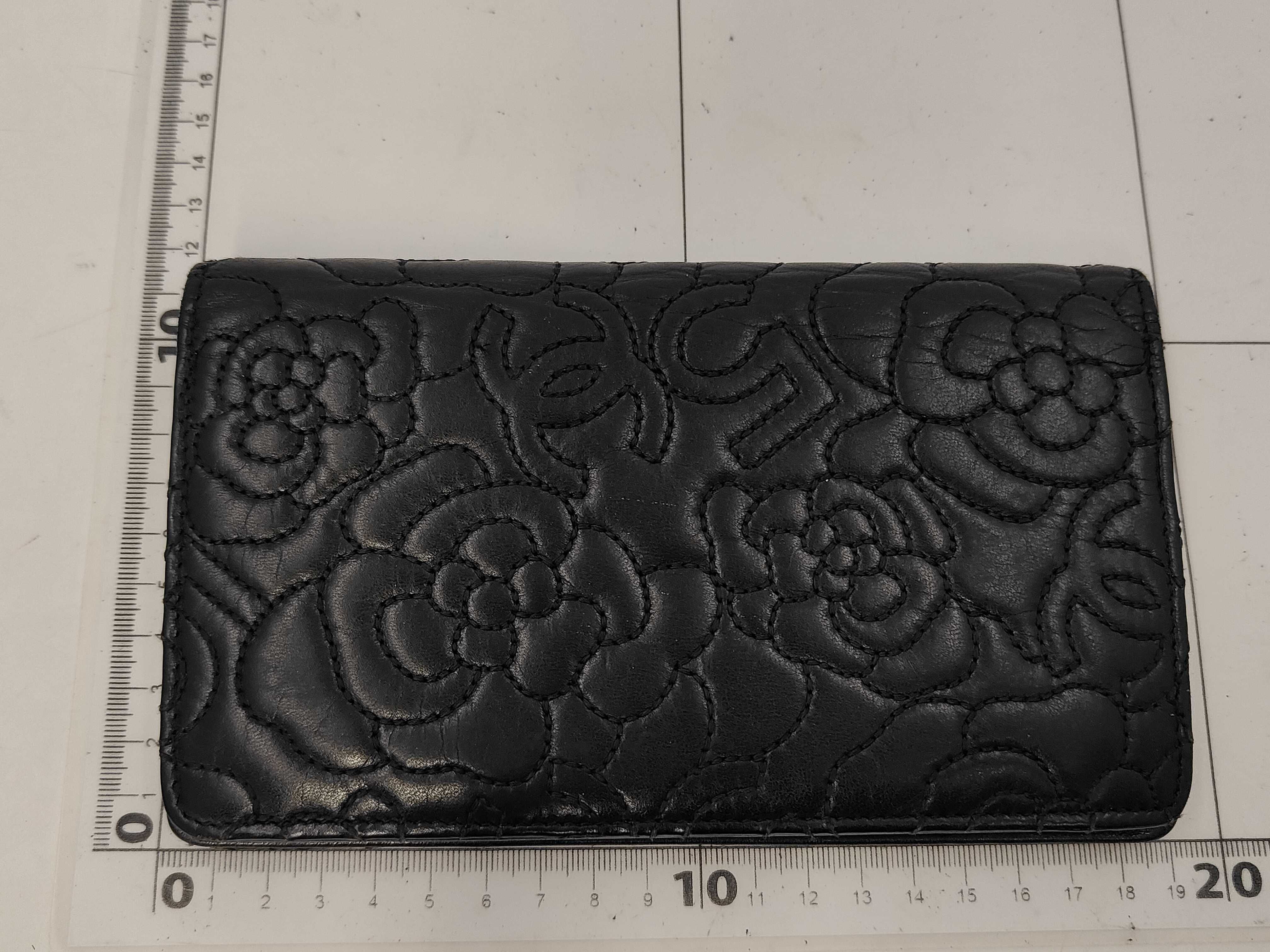 Black Lambskin Camellia Wallet (Serial Number 26) — view 2
