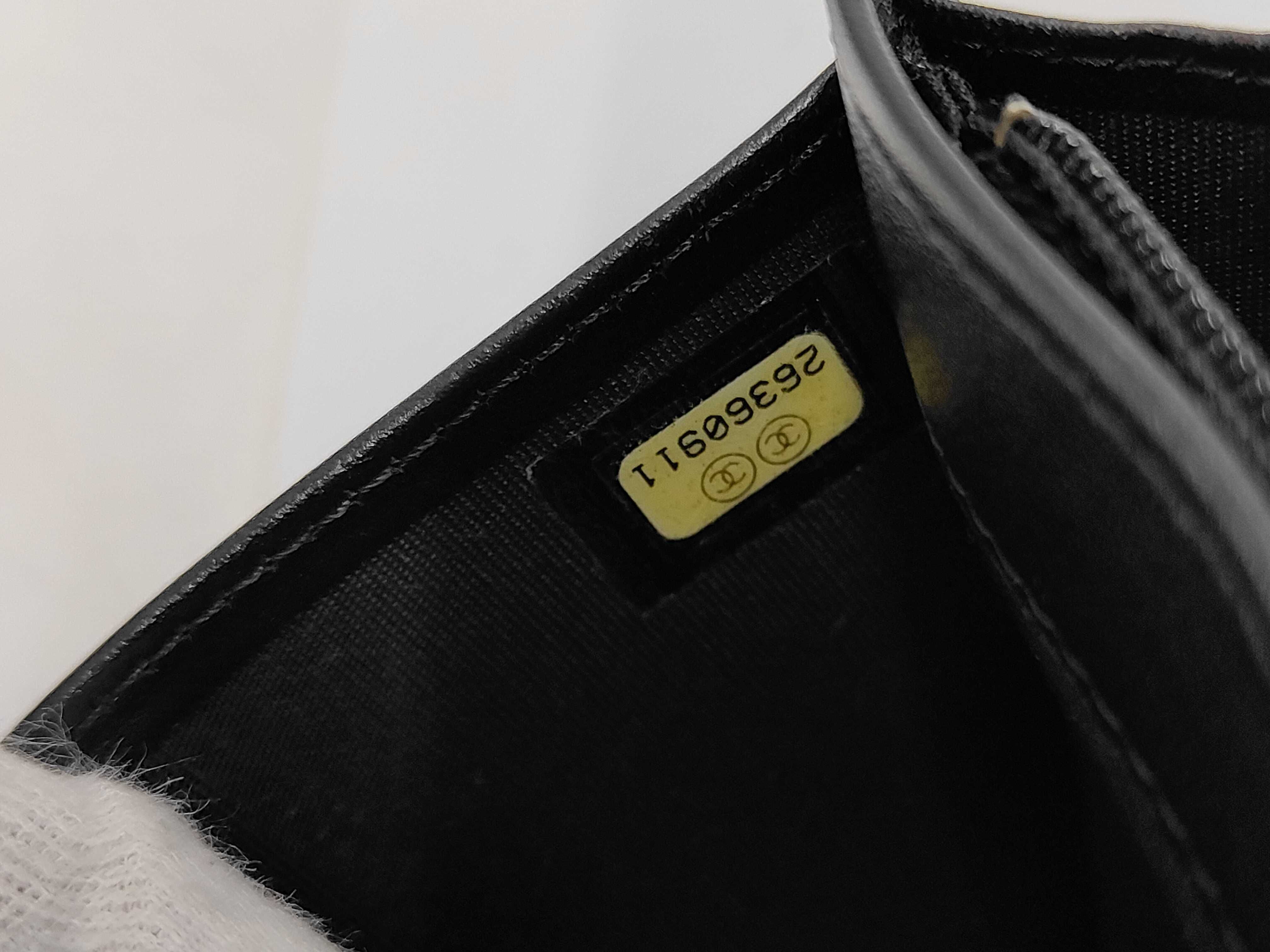 Black Lambskin Camellia Wallet (Serial Number 26) — view 7