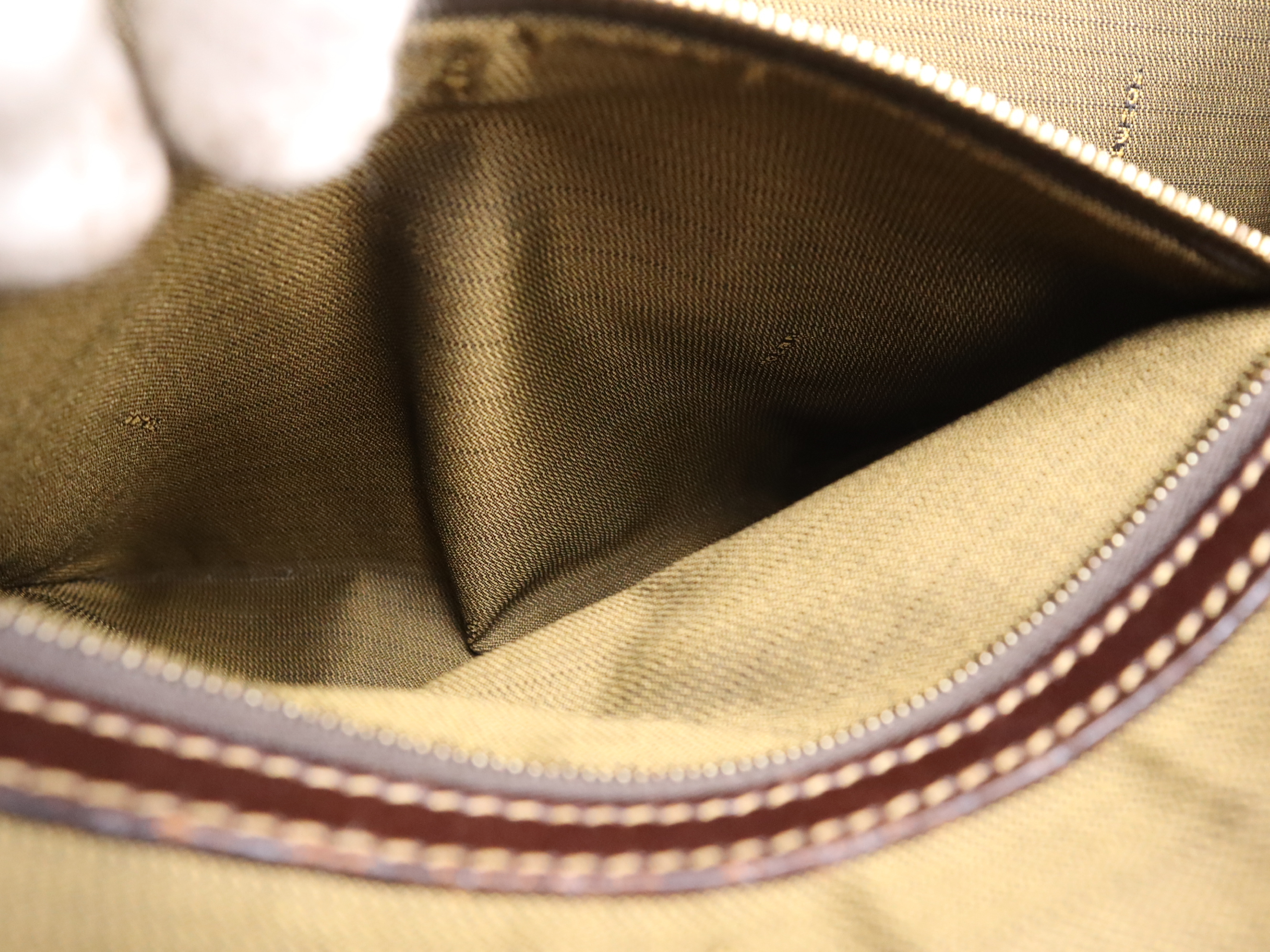 Canvas x Leather Zucca Tote Bag, Brown, Gold Hardware — view 13