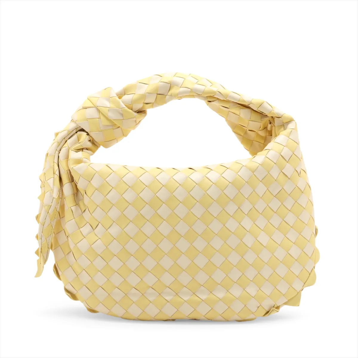 Intrecciato Teen Jodie Leather Shoulder Bag, Yellow x White
