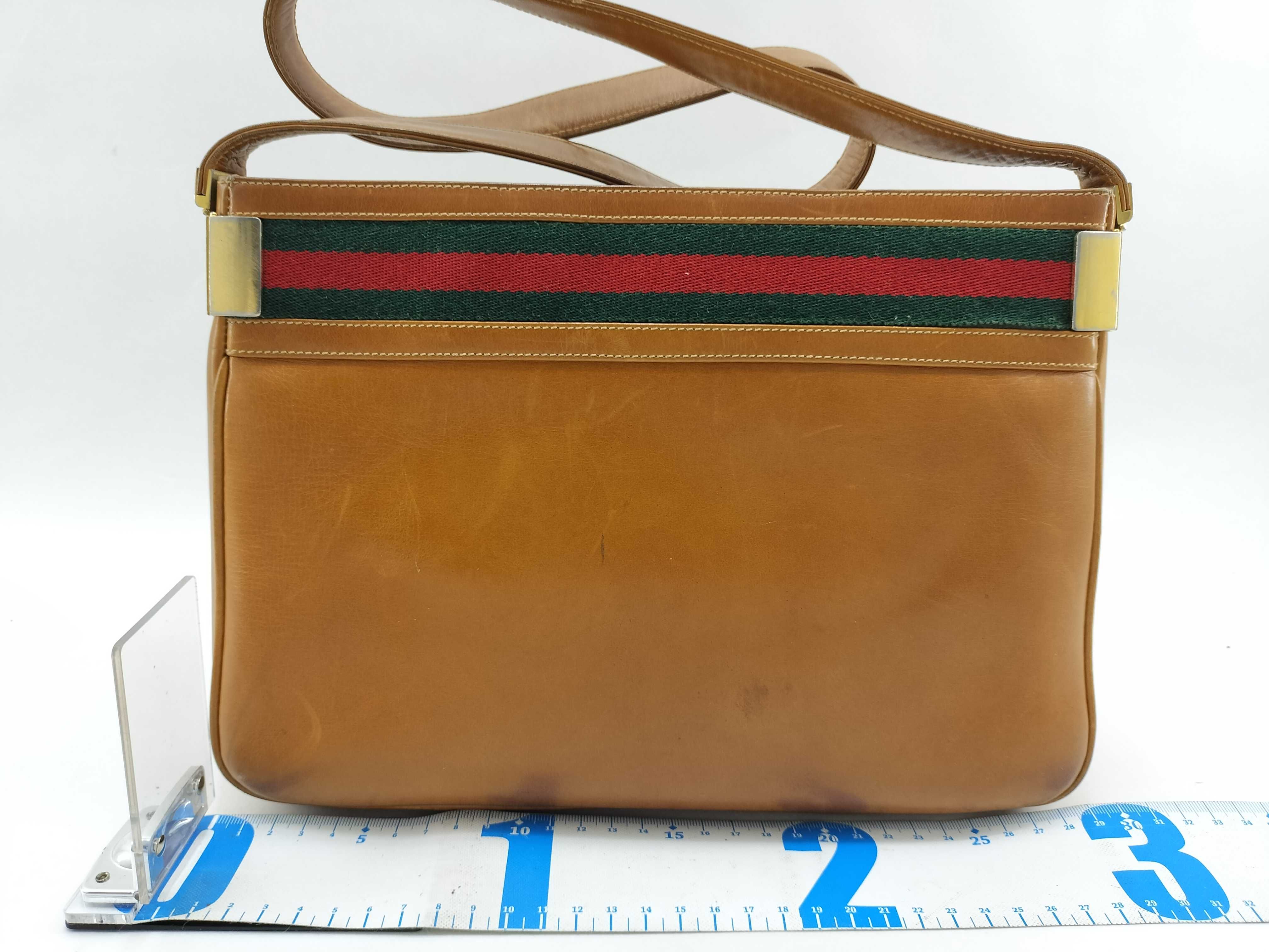 Old Gucci Vintage Sherry Line Leather Handbag One Shoulder Bag — view 2