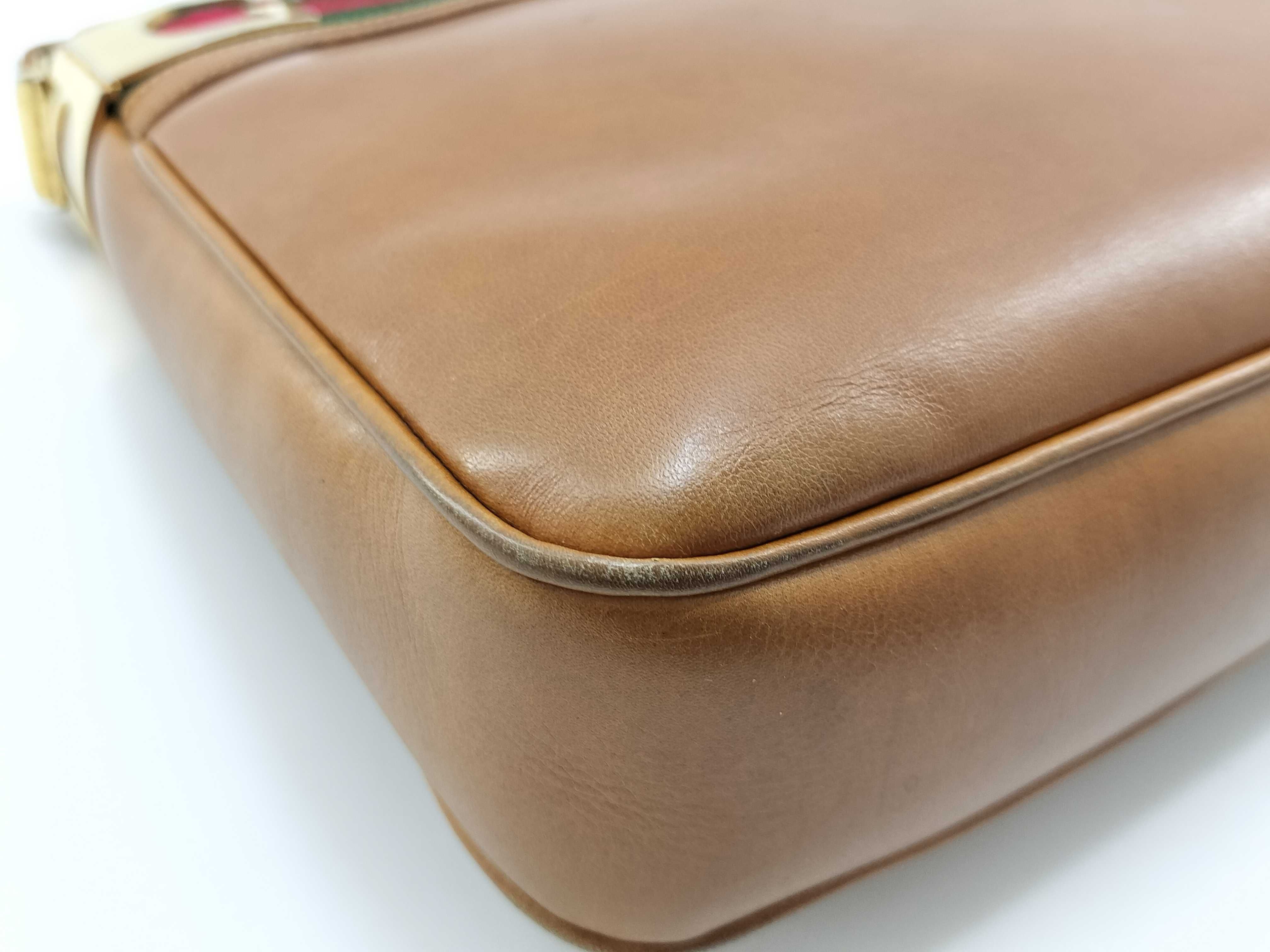 Old Gucci Vintage Sherry Line Leather Handbag One Shoulder Bag — view 4