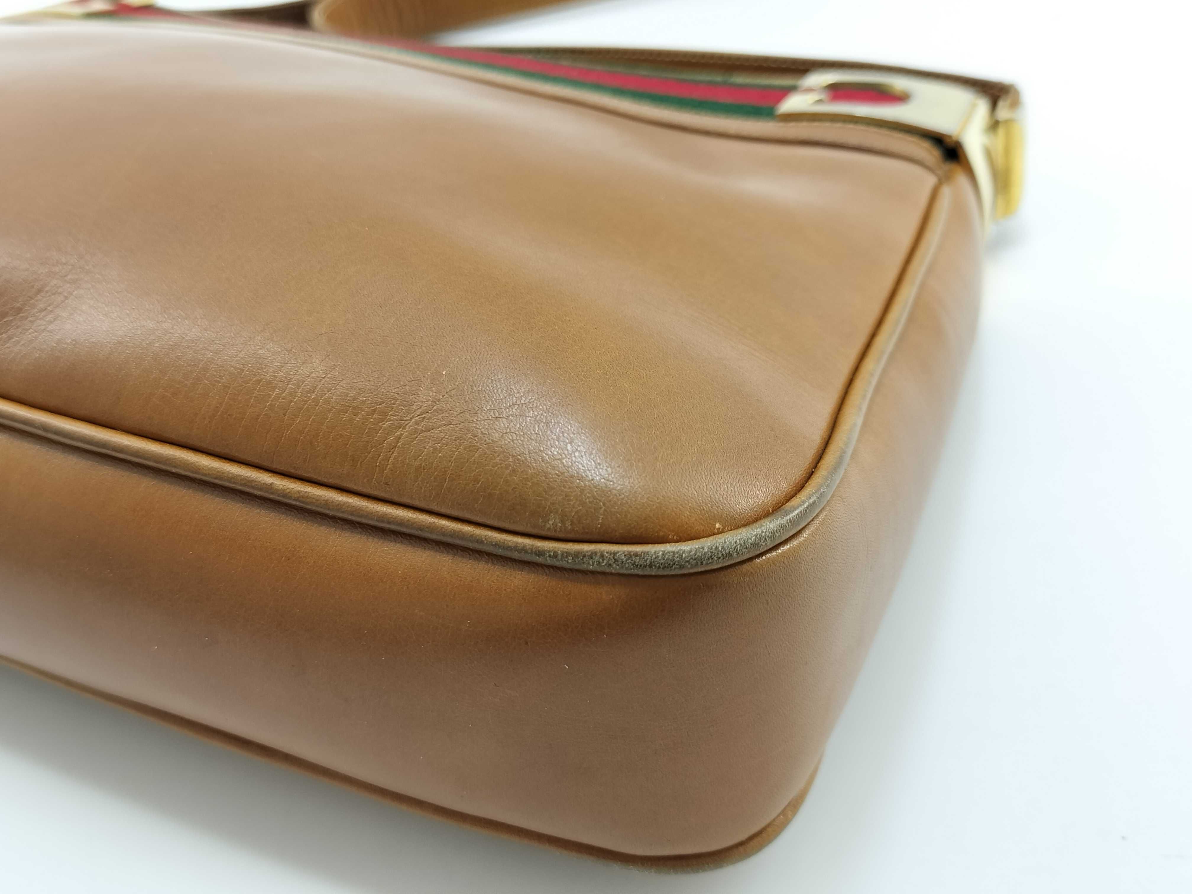 Old Gucci Vintage Sherry Line Leather Handbag One Shoulder Bag — view 5