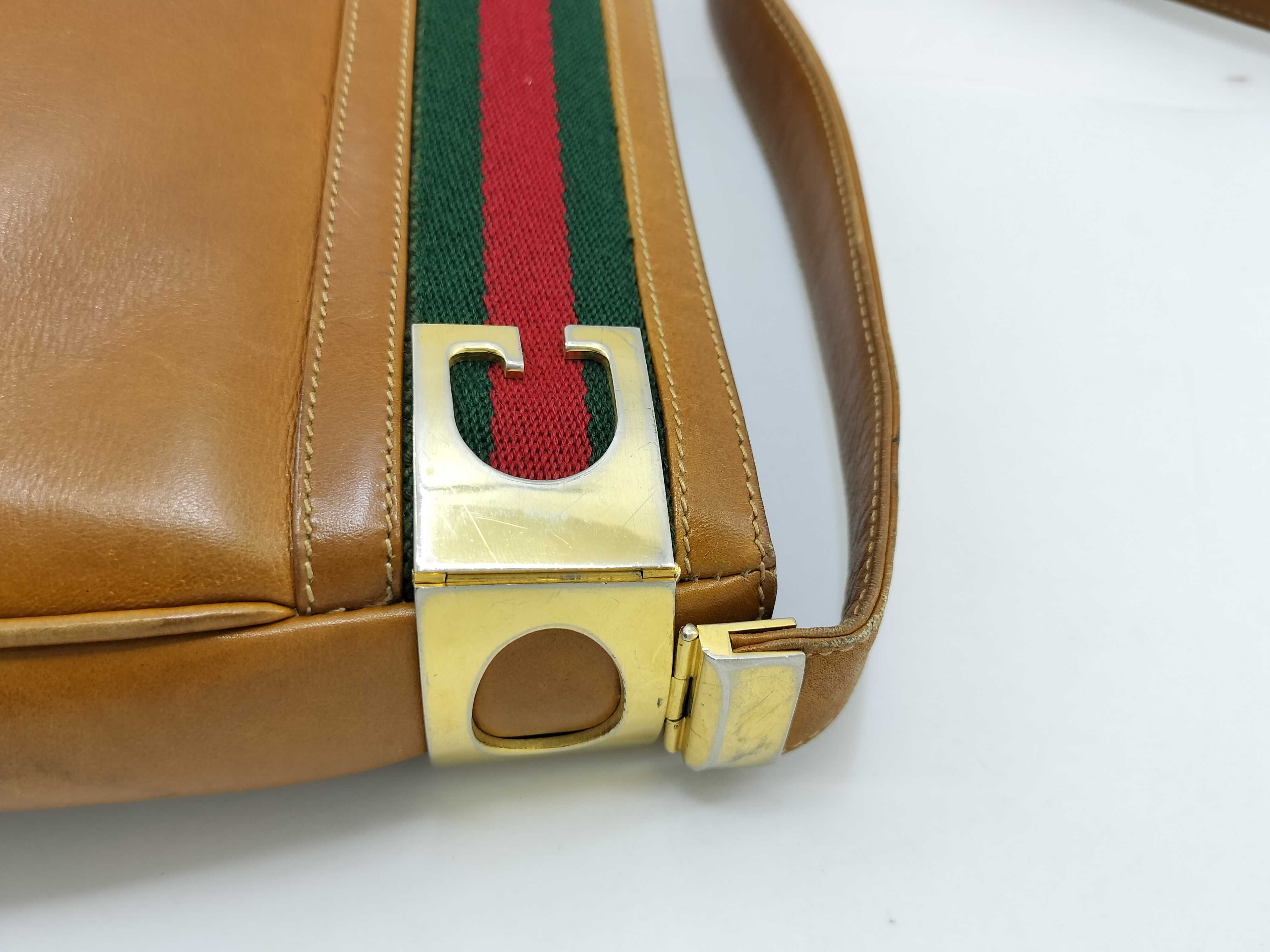 Old Gucci Vintage Sherry Line Leather Handbag One Shoulder Bag — view 6