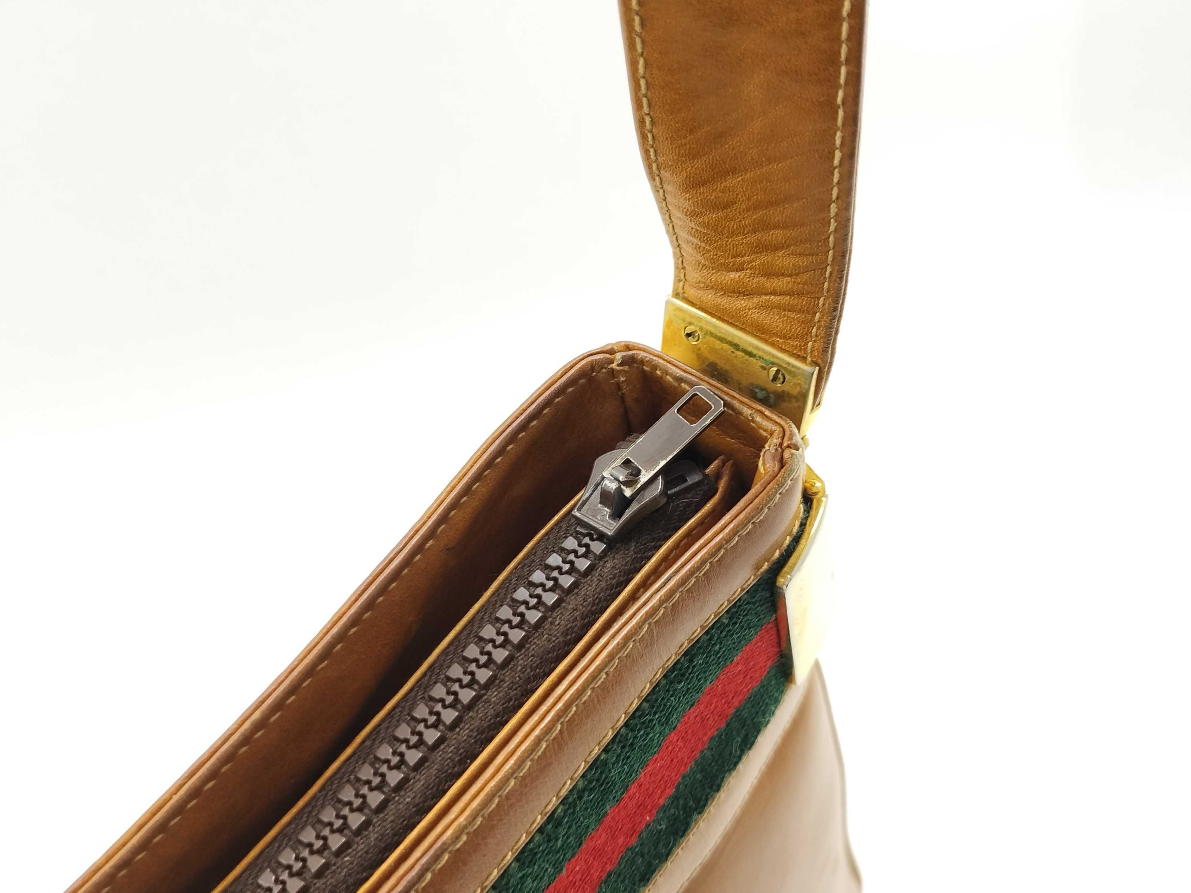 Old Gucci Vintage Sherry Line Leather Handbag One Shoulder Bag — view 9