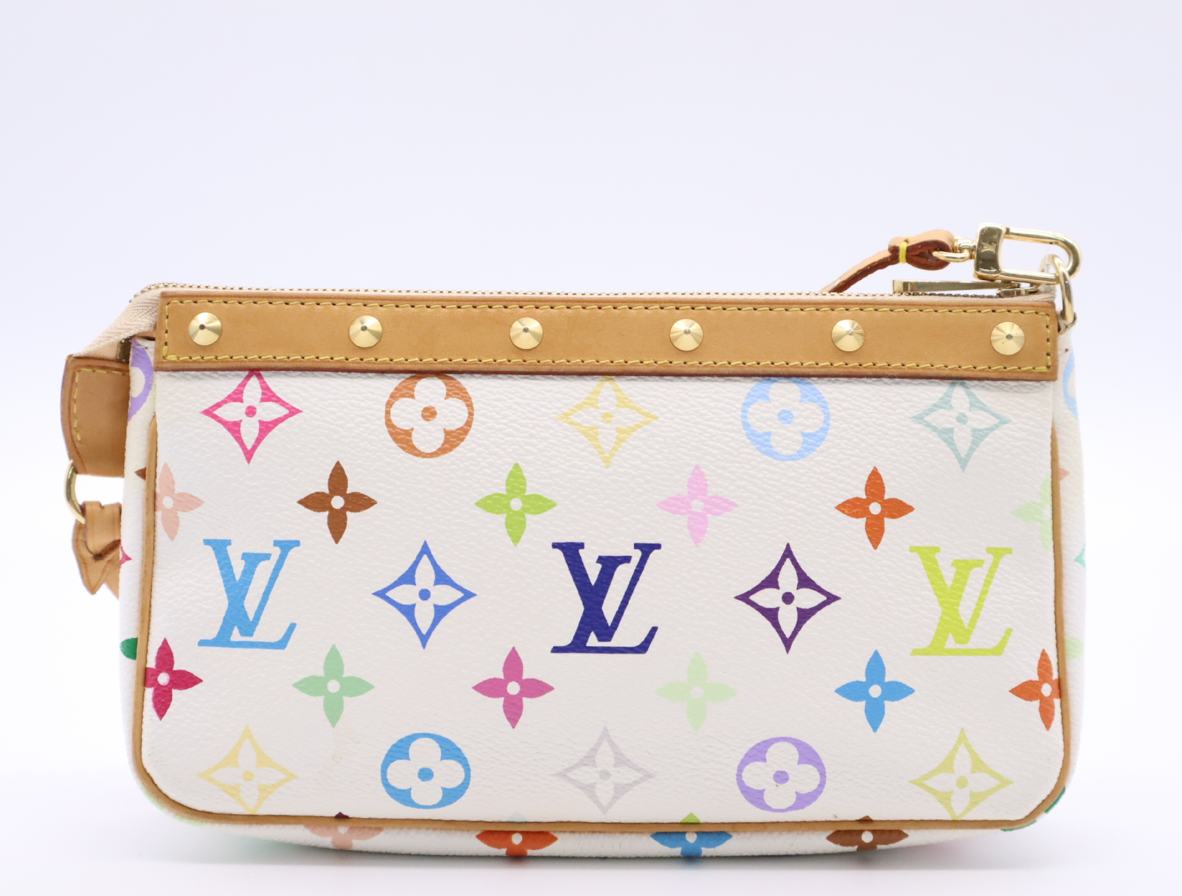 M92649 Multicolor Pochette Accessoires Blanc Pouch — view 2
