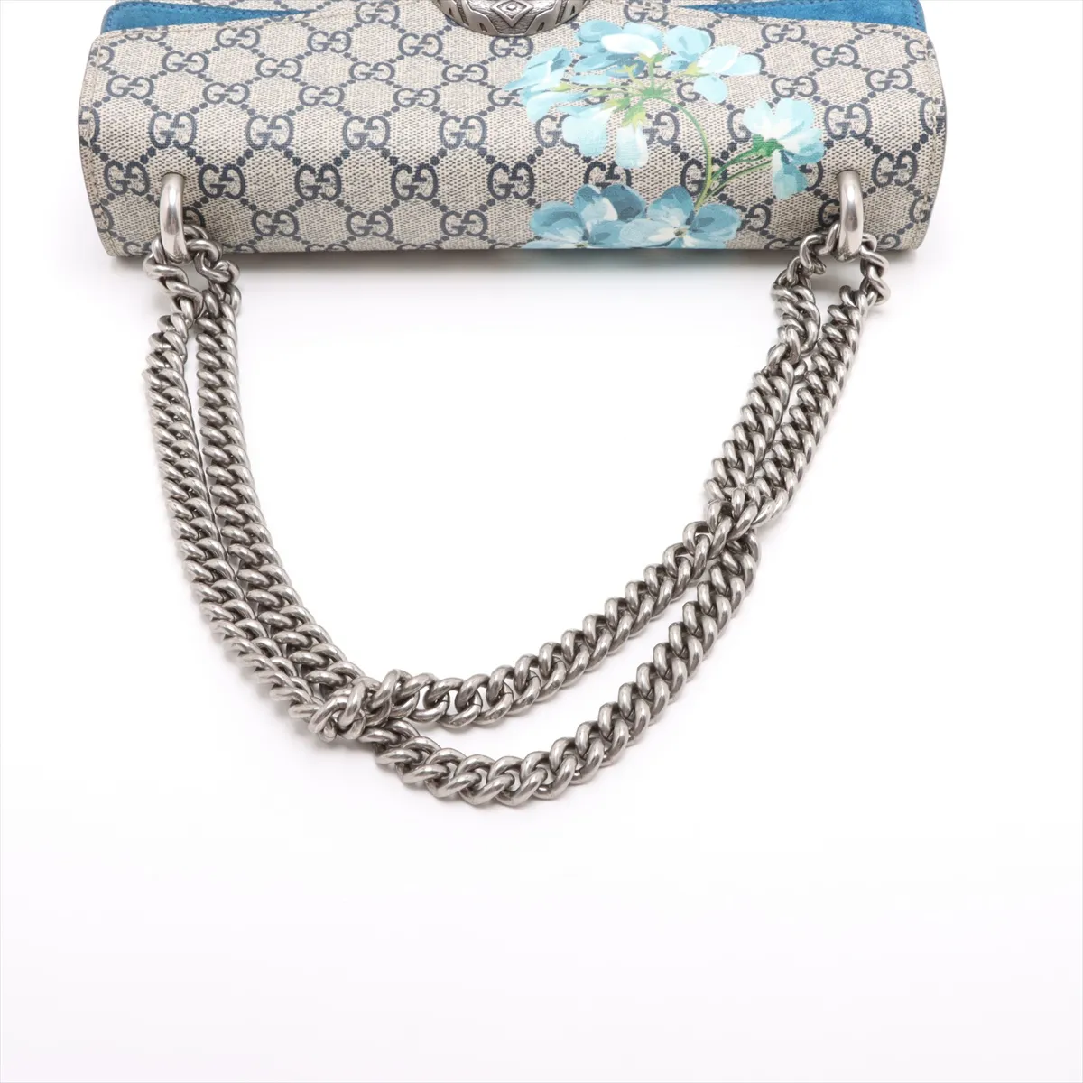 GG Supreme Dionysus PVC x Leather Chain Shoulder Bag Navy x Beige 400249 — view 5