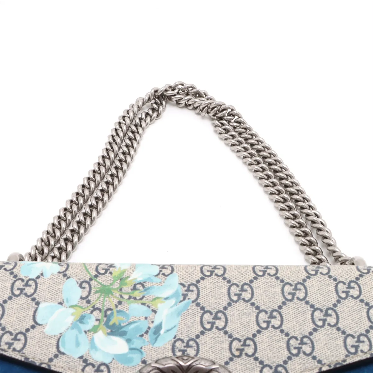 GG Supreme Dionysus PVC x Leather Chain Shoulder Bag Navy x Beige 400249 — view 6