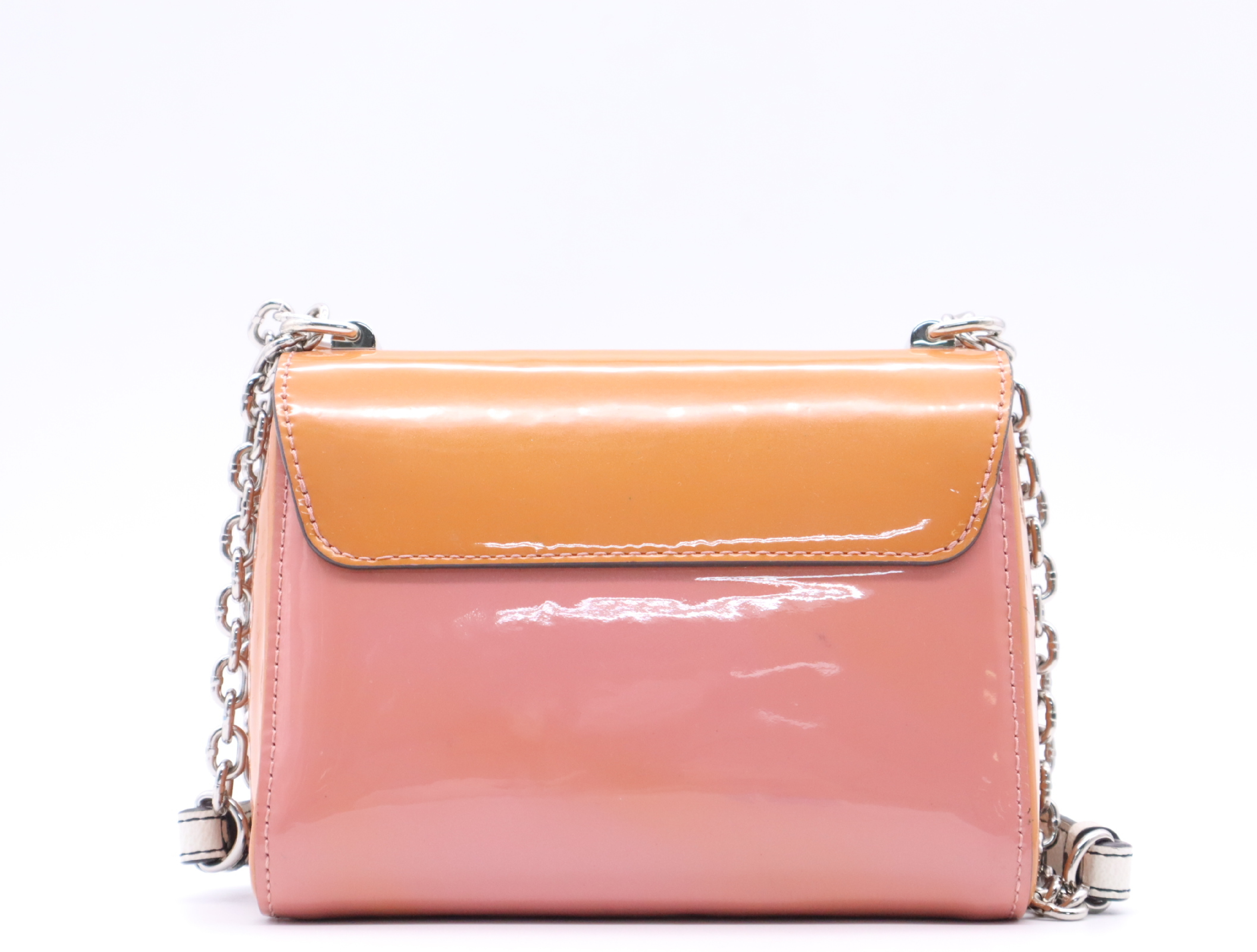 Enamel Twist PM Shoulder Bag (Orange/Pink) with Dust Bag — view 2