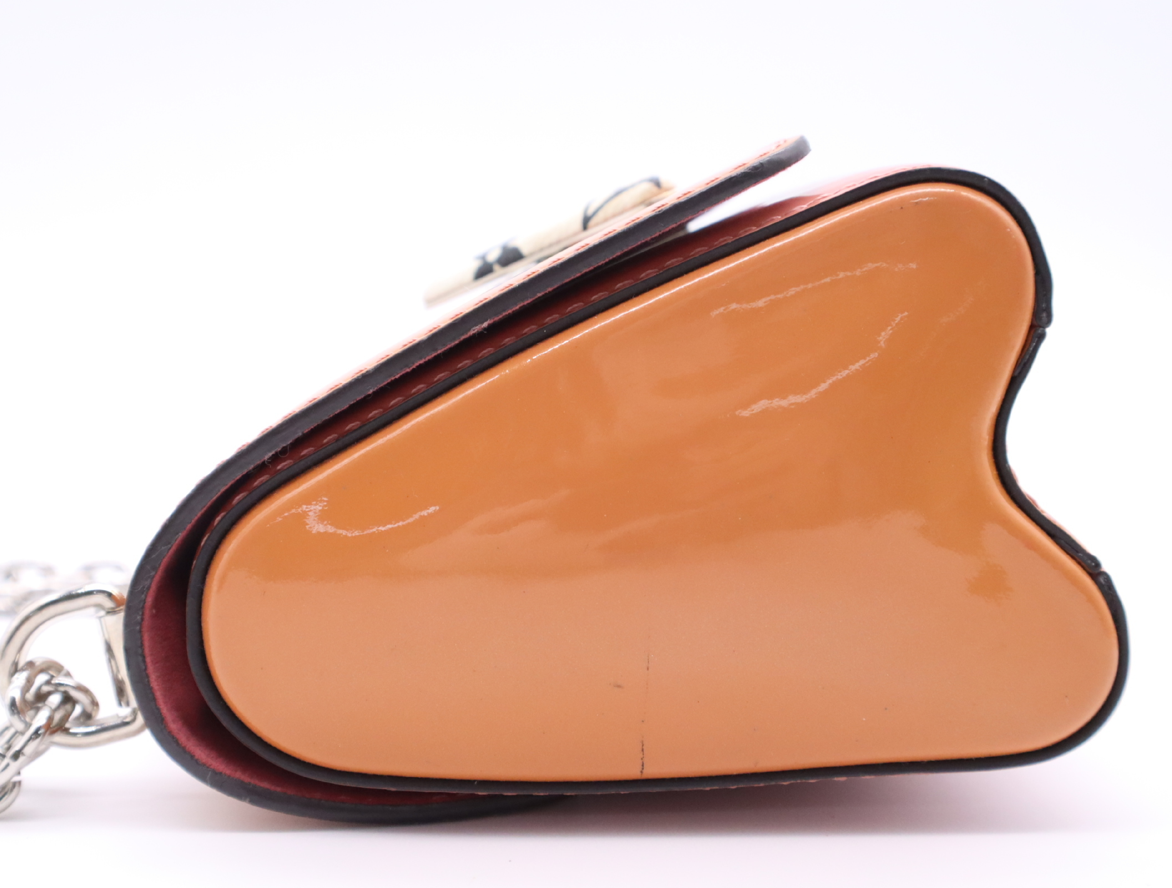 Enamel Twist PM Shoulder Bag (Orange/Pink) with Dust Bag — view 3