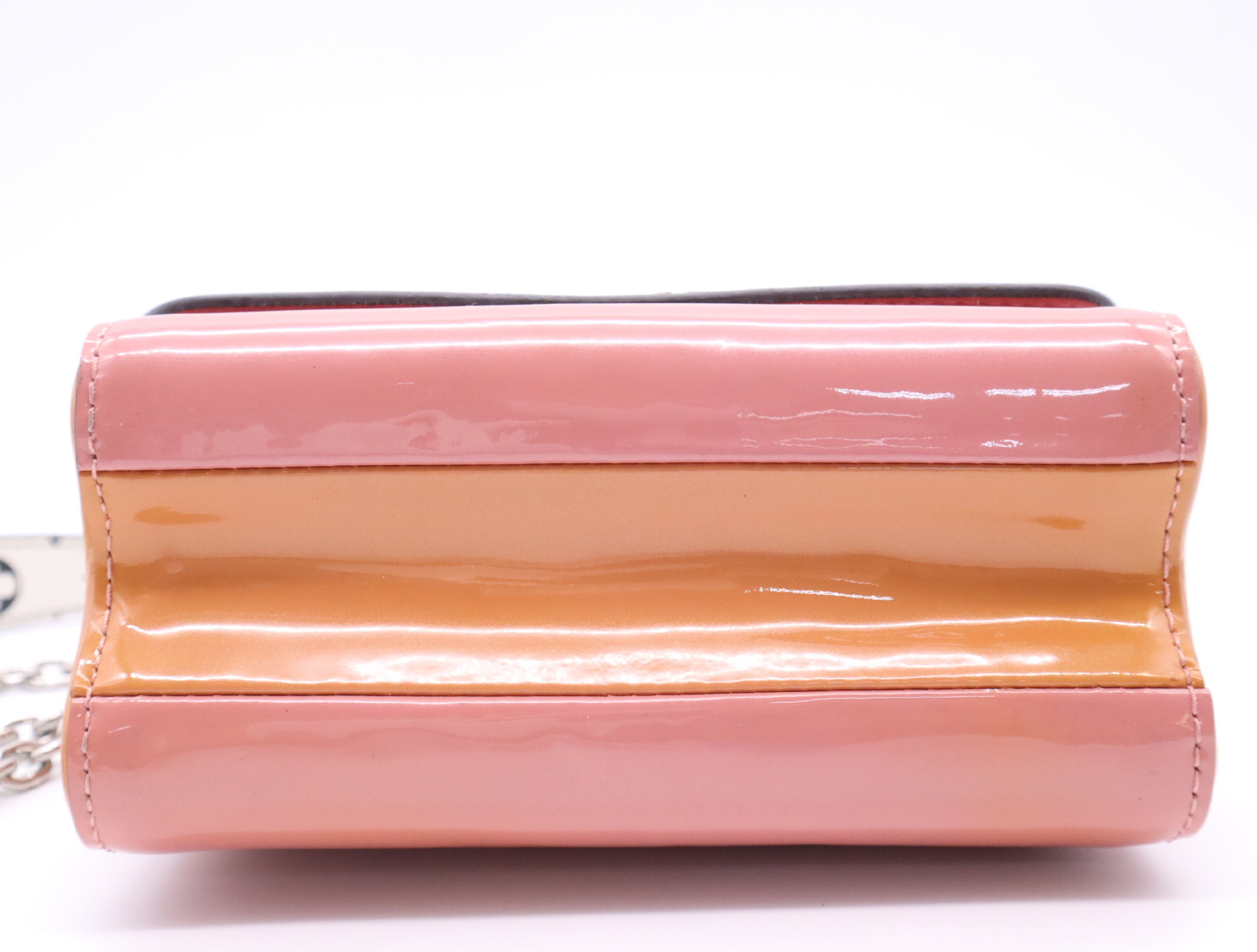 Enamel Twist PM Shoulder Bag (Orange/Pink) with Dust Bag — view 4