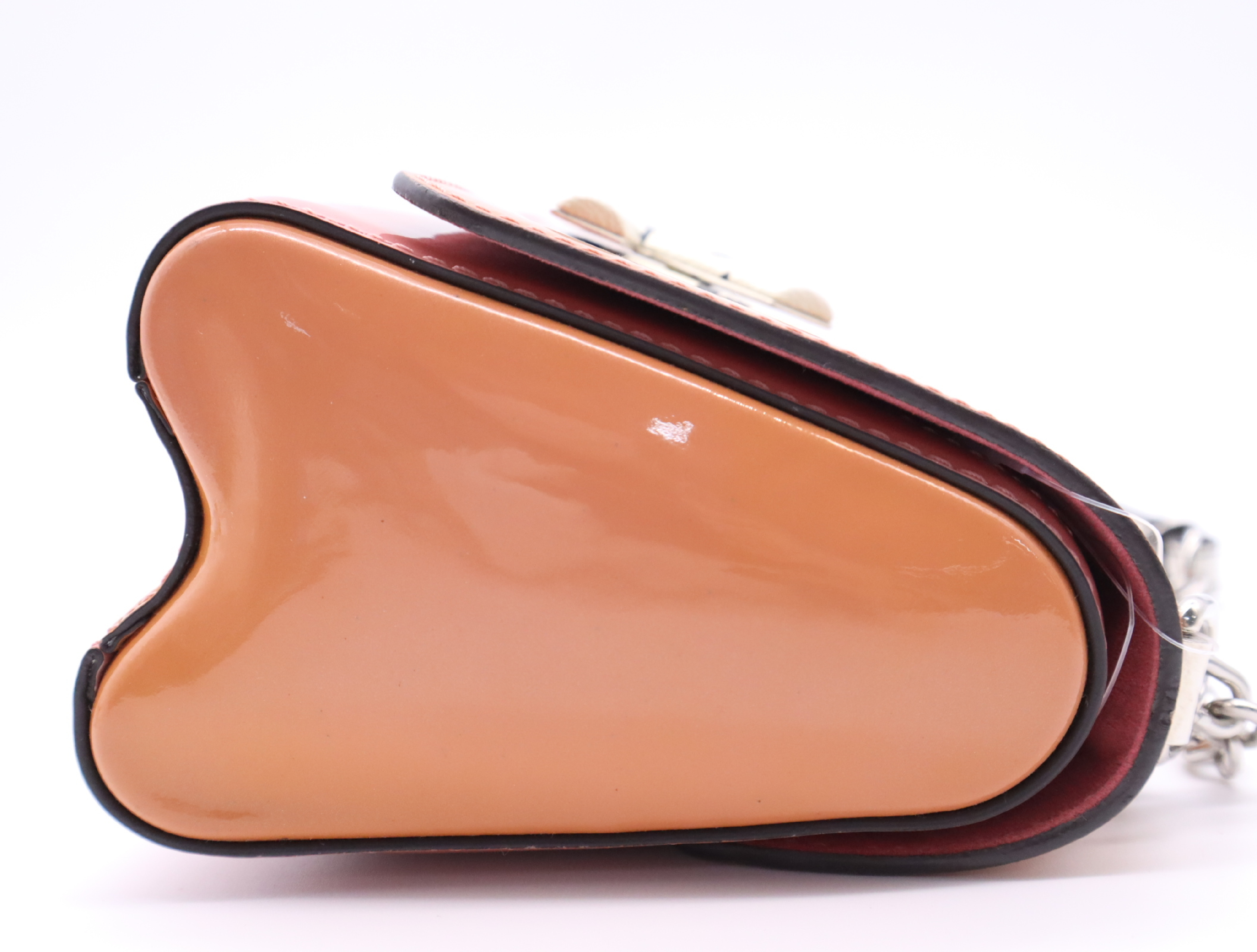 Enamel Twist PM Shoulder Bag (Orange/Pink) with Dust Bag — view 5