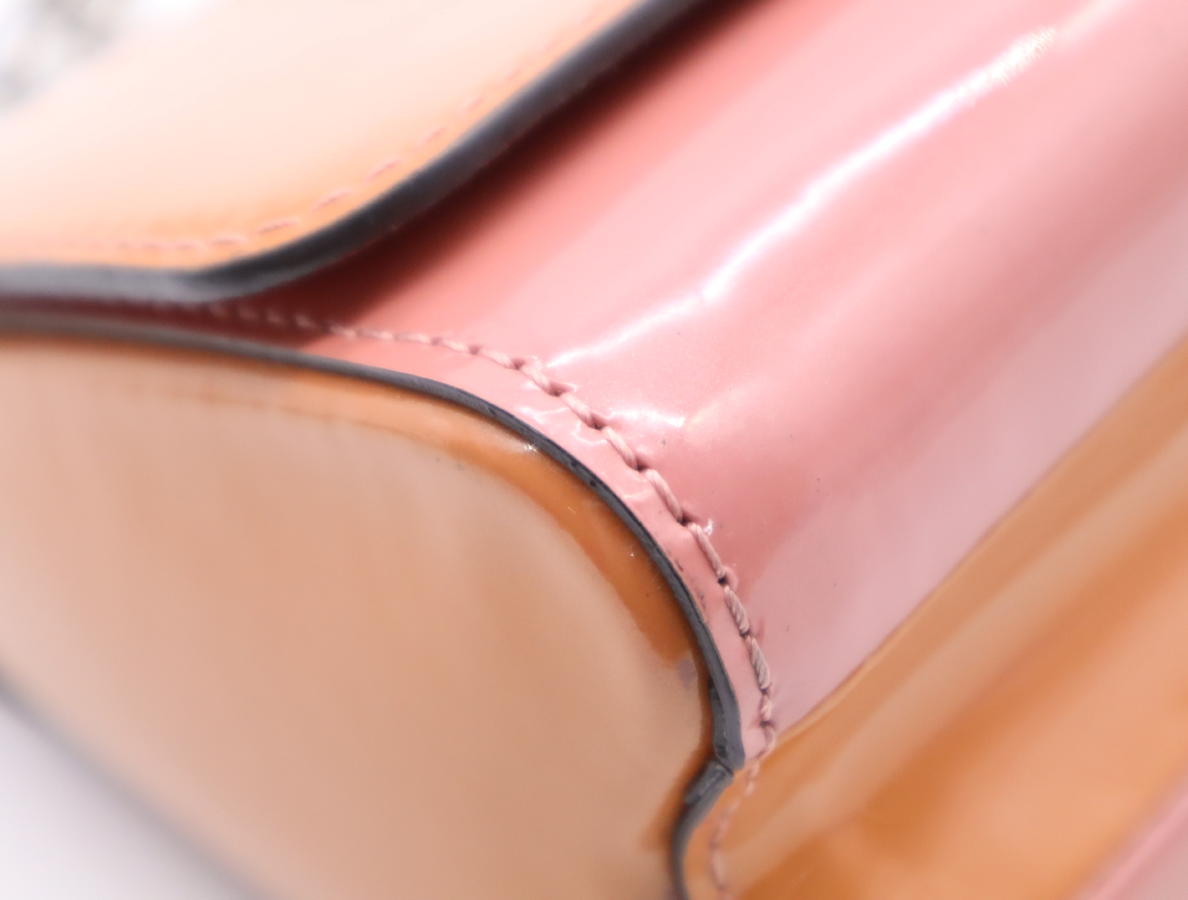 Enamel Twist PM Shoulder Bag (Orange/Pink) with Dust Bag — view 6