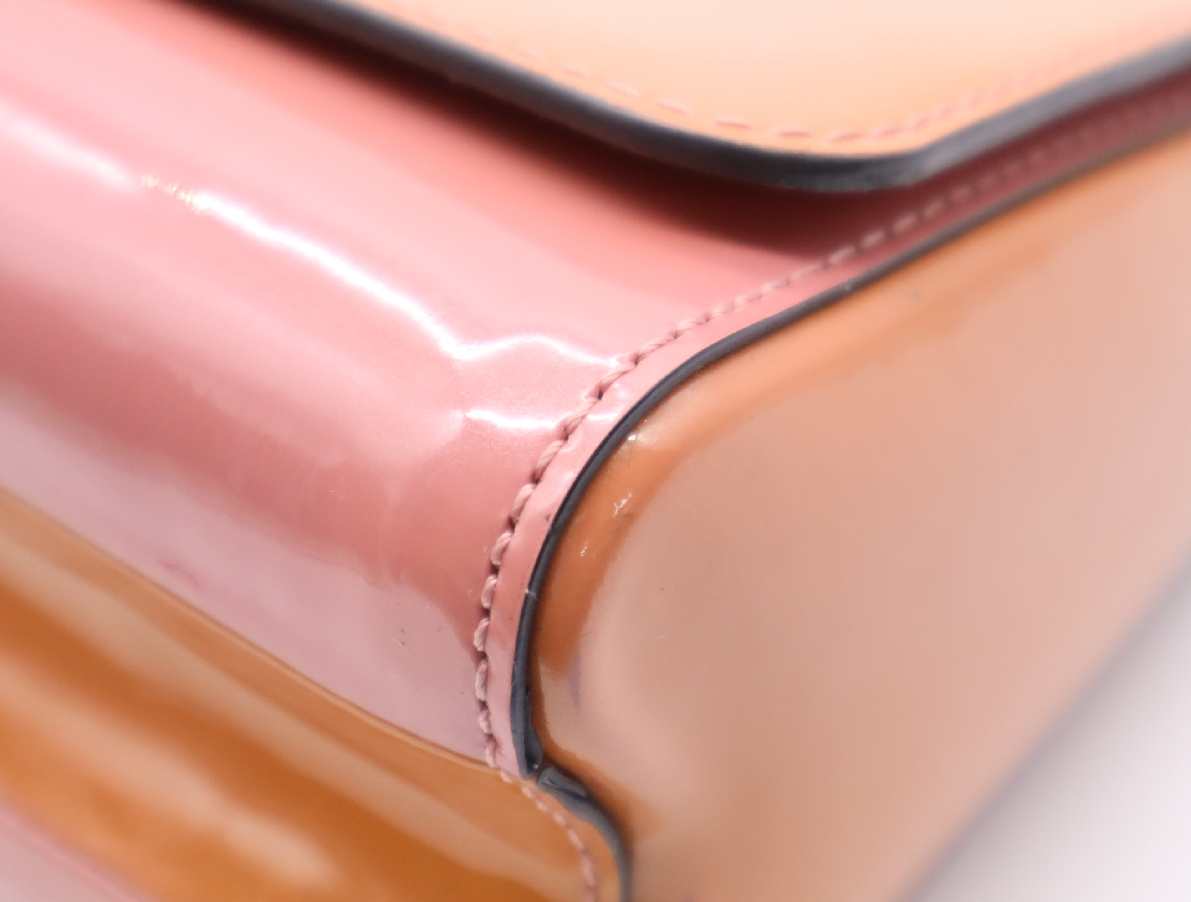 Enamel Twist PM Shoulder Bag (Orange/Pink) with Dust Bag — view 7