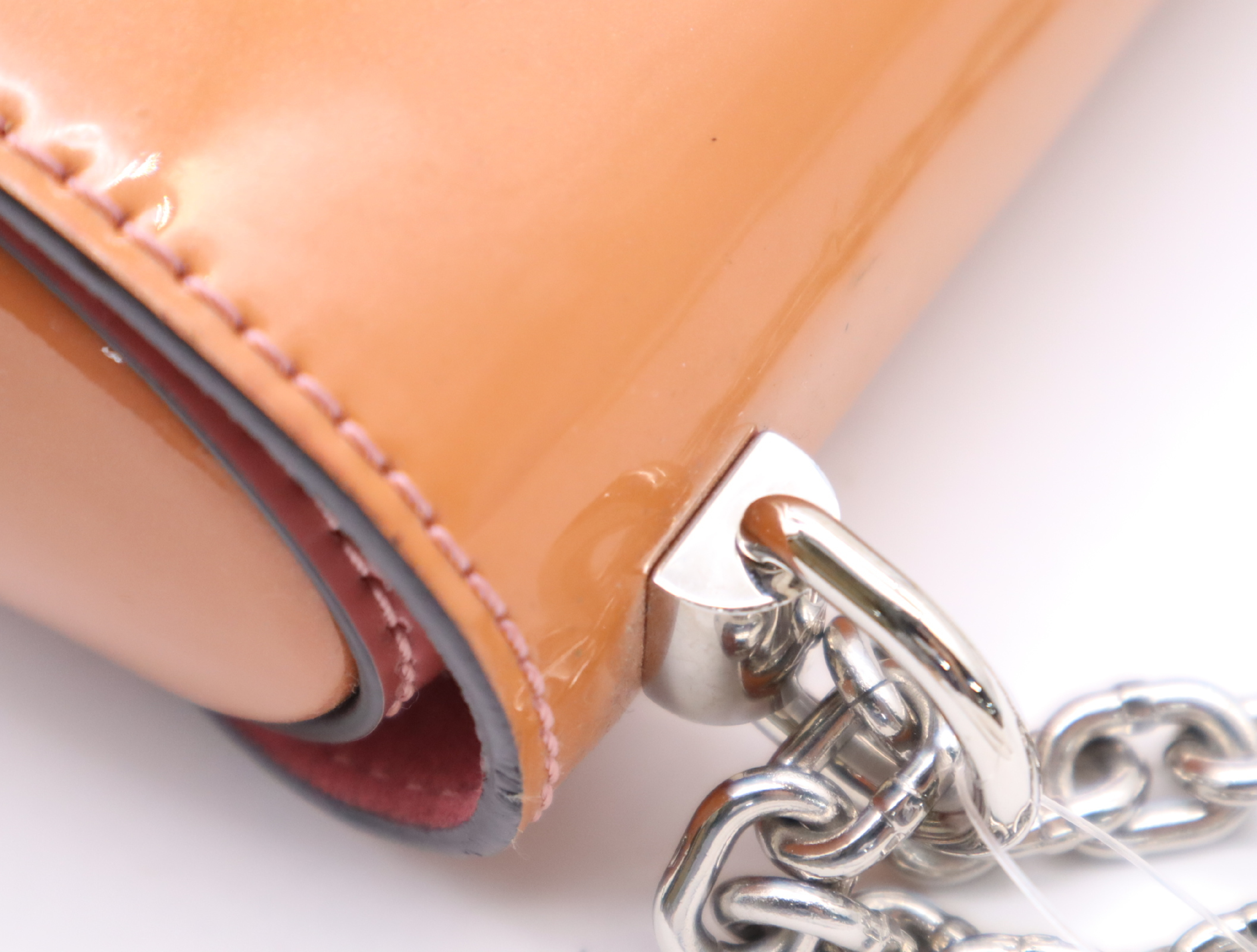 Enamel Twist PM Shoulder Bag (Orange/Pink) with Dust Bag — view 8