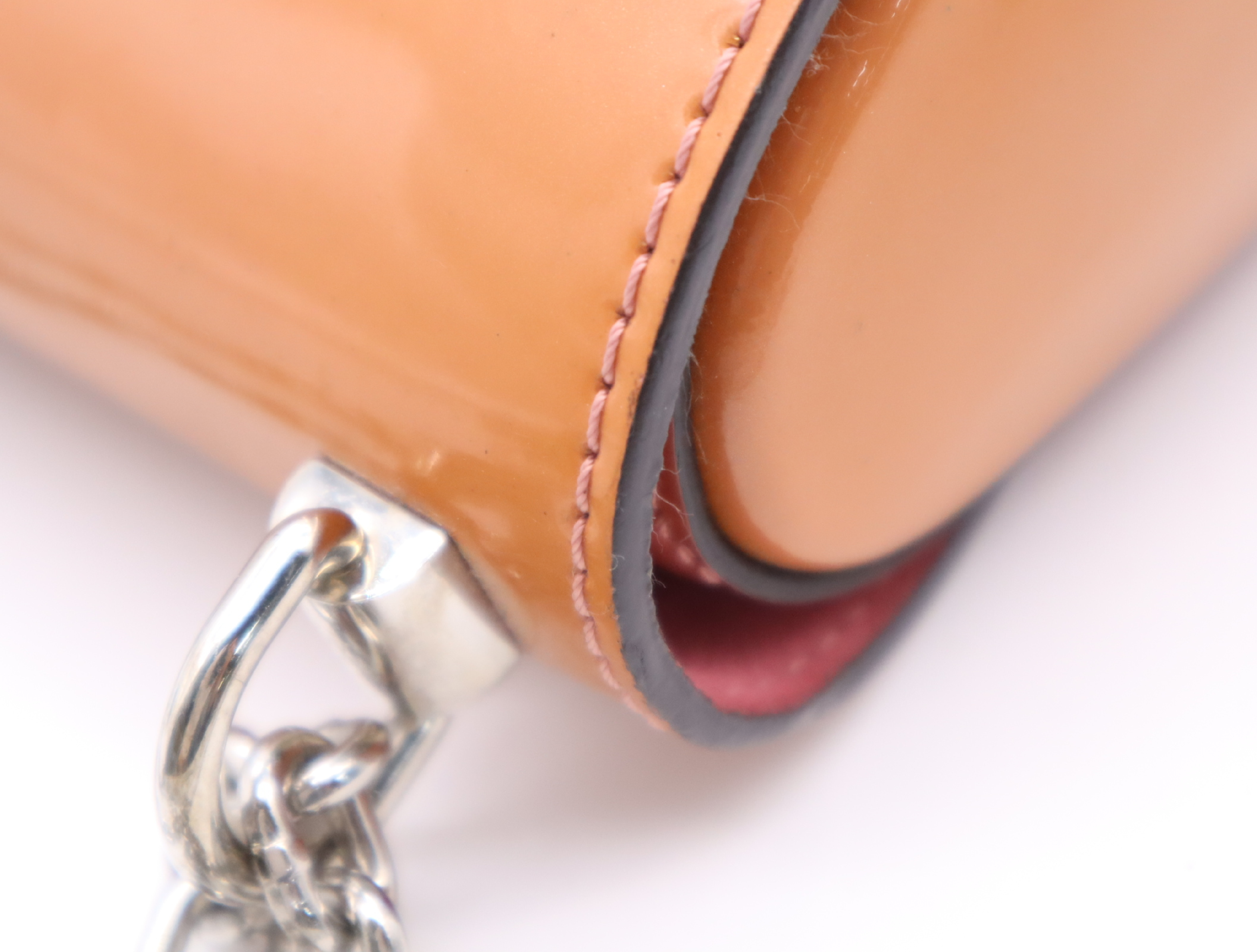 Enamel Twist PM Shoulder Bag (Orange/Pink) with Dust Bag — view 9