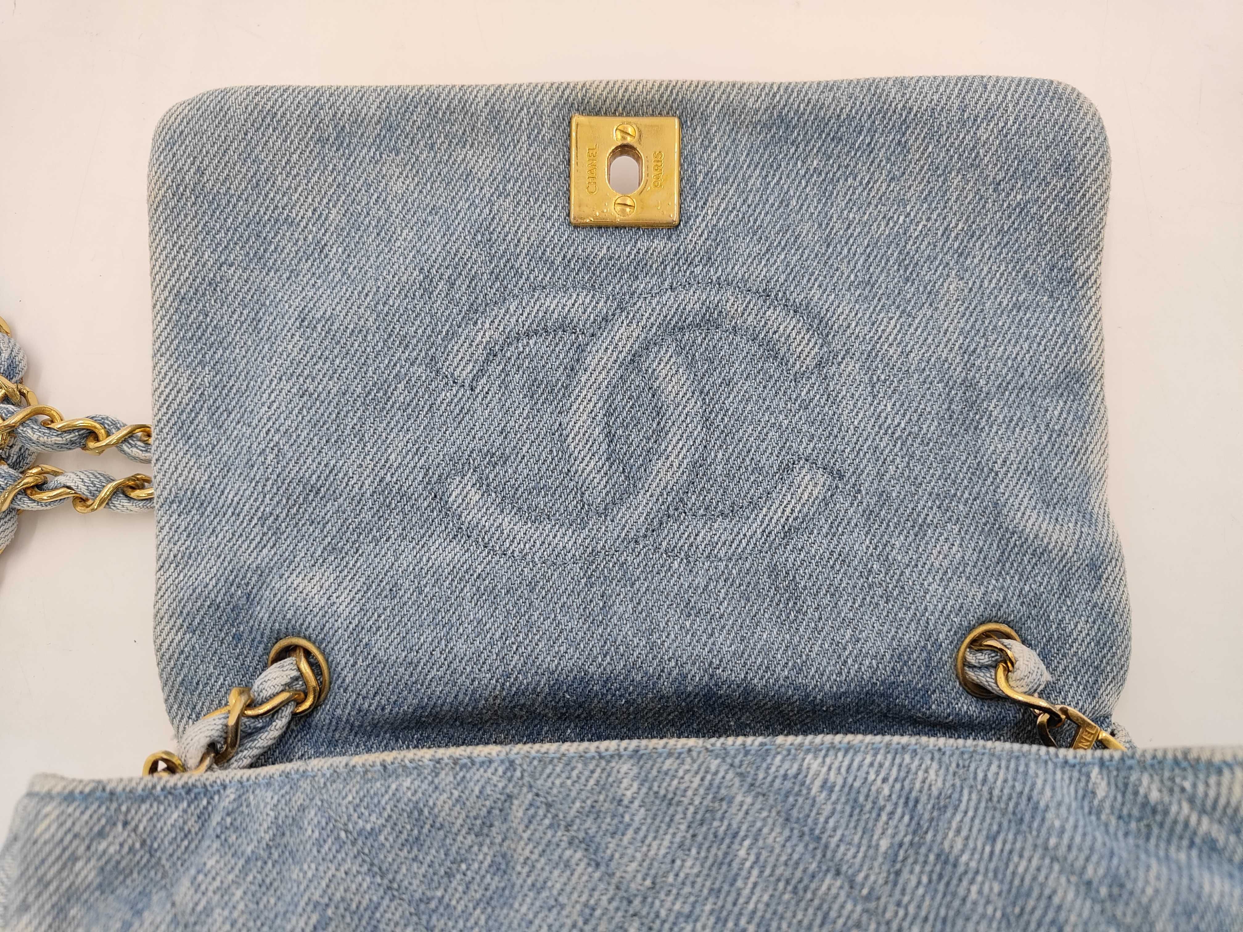 Matelassé Chain Shoulder Bag Denim Shoulder Bag — view 8