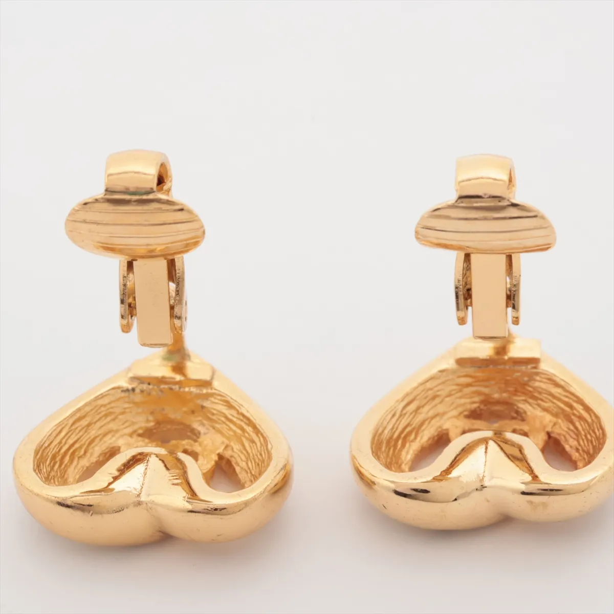 CD logo earrings (for both ears) GP x Rhinestone Gold — view 4