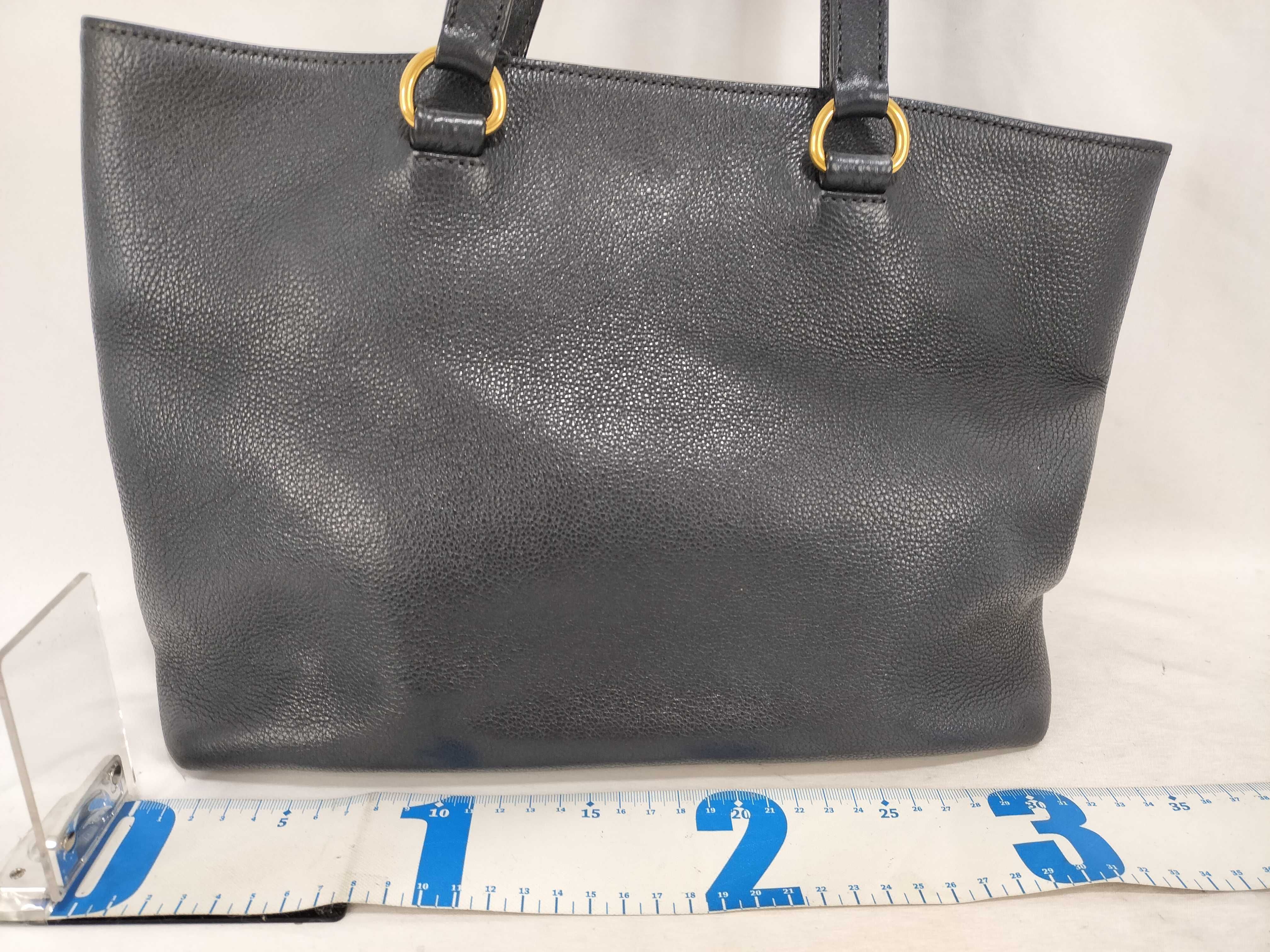 Vitello Daino Black Tote Bag — view 2